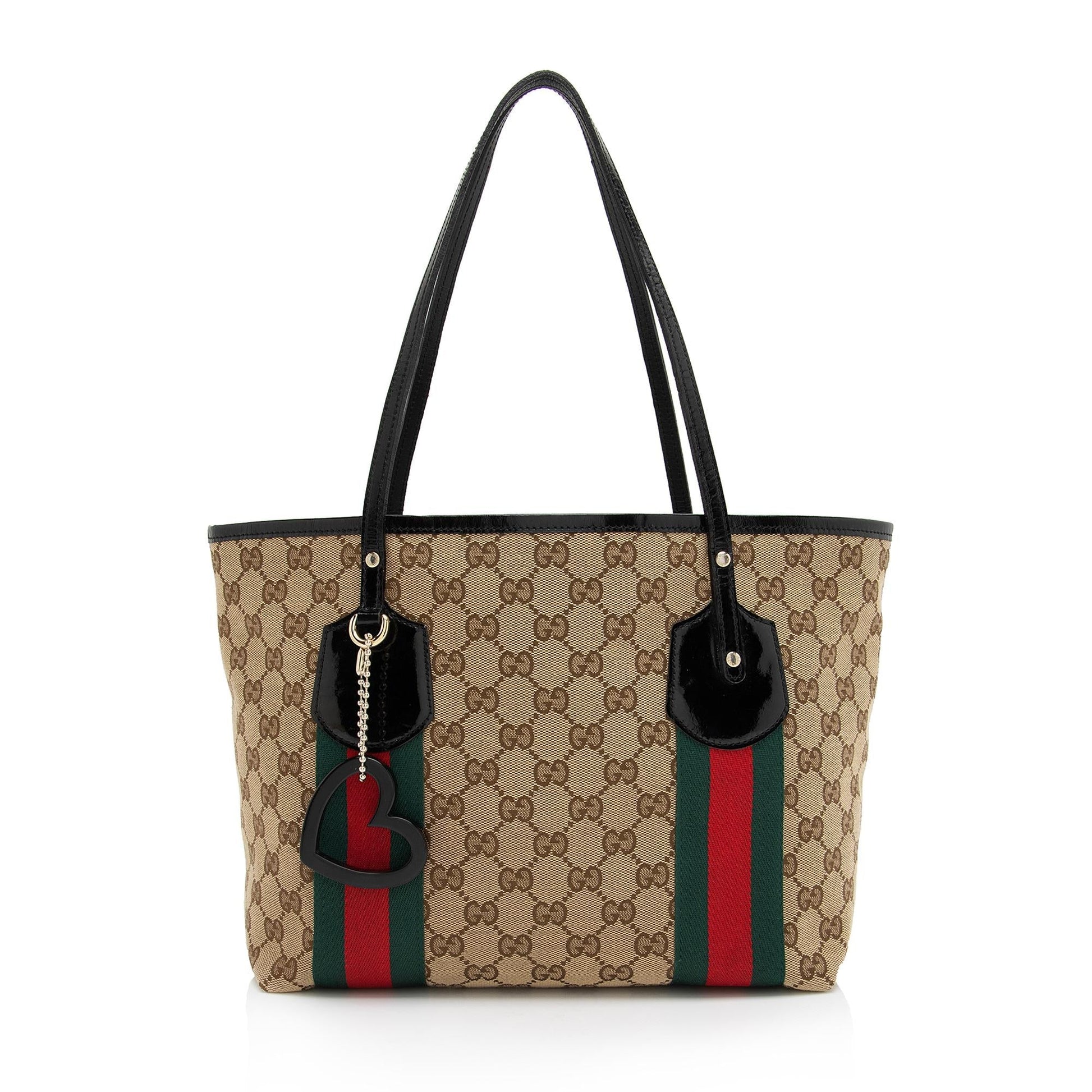 Gucci Nylon Leather Canvas Tote