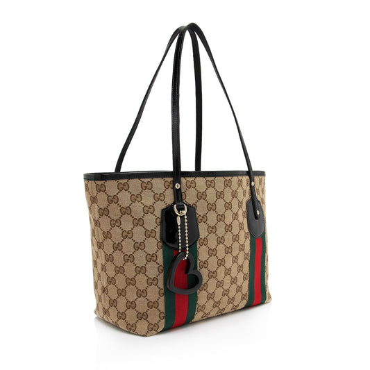 Gucci Nylon Leather Canvas Tote