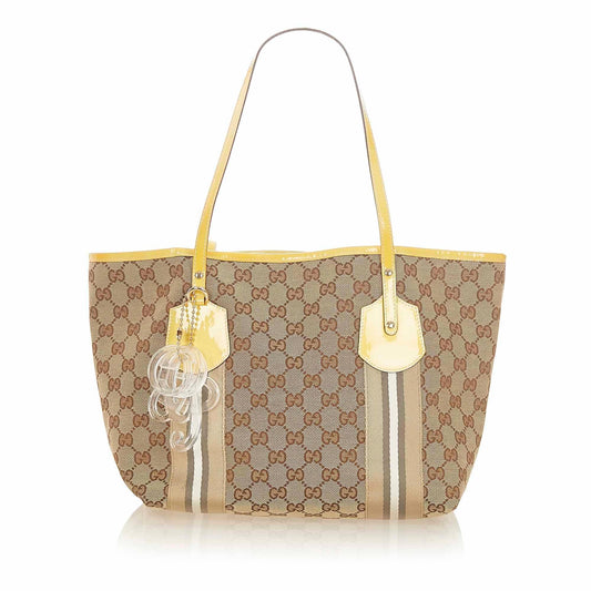 Gucci Web Canvas Monogram Tote Style 2
