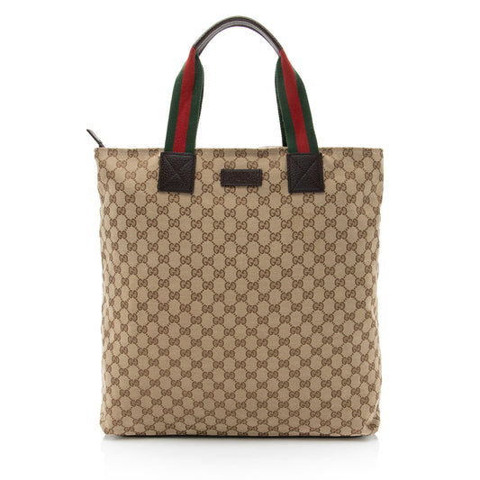 Gucci GG Canvas Web N/S Large Tote
