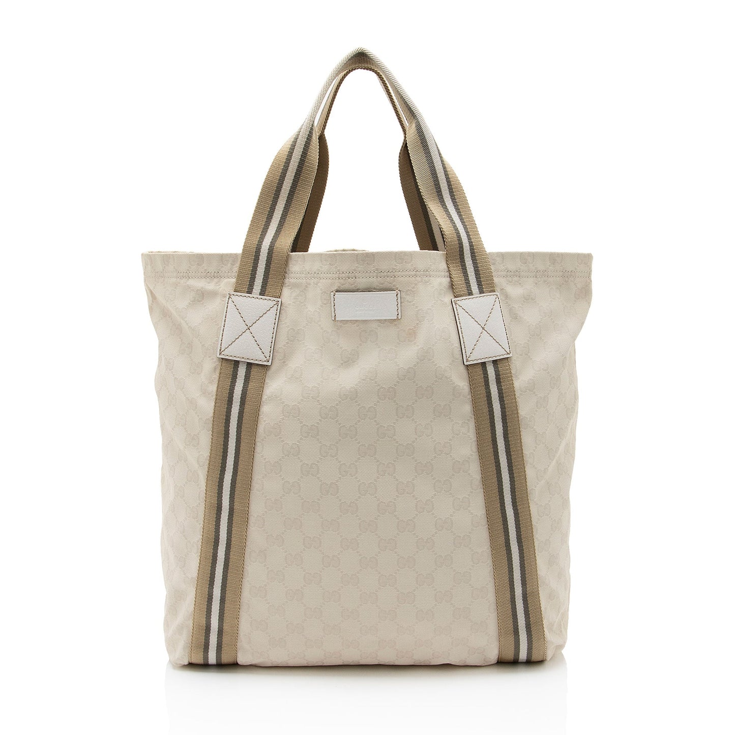 Gucci Nylon Leather Canvas Tote