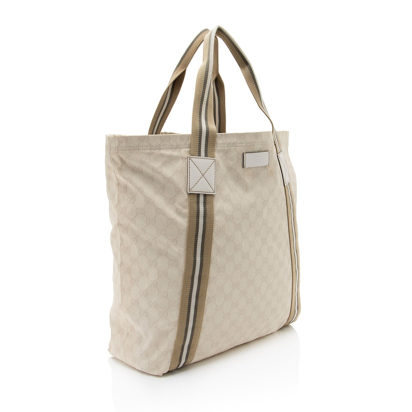 Gucci Nylon Leather Canvas Tote