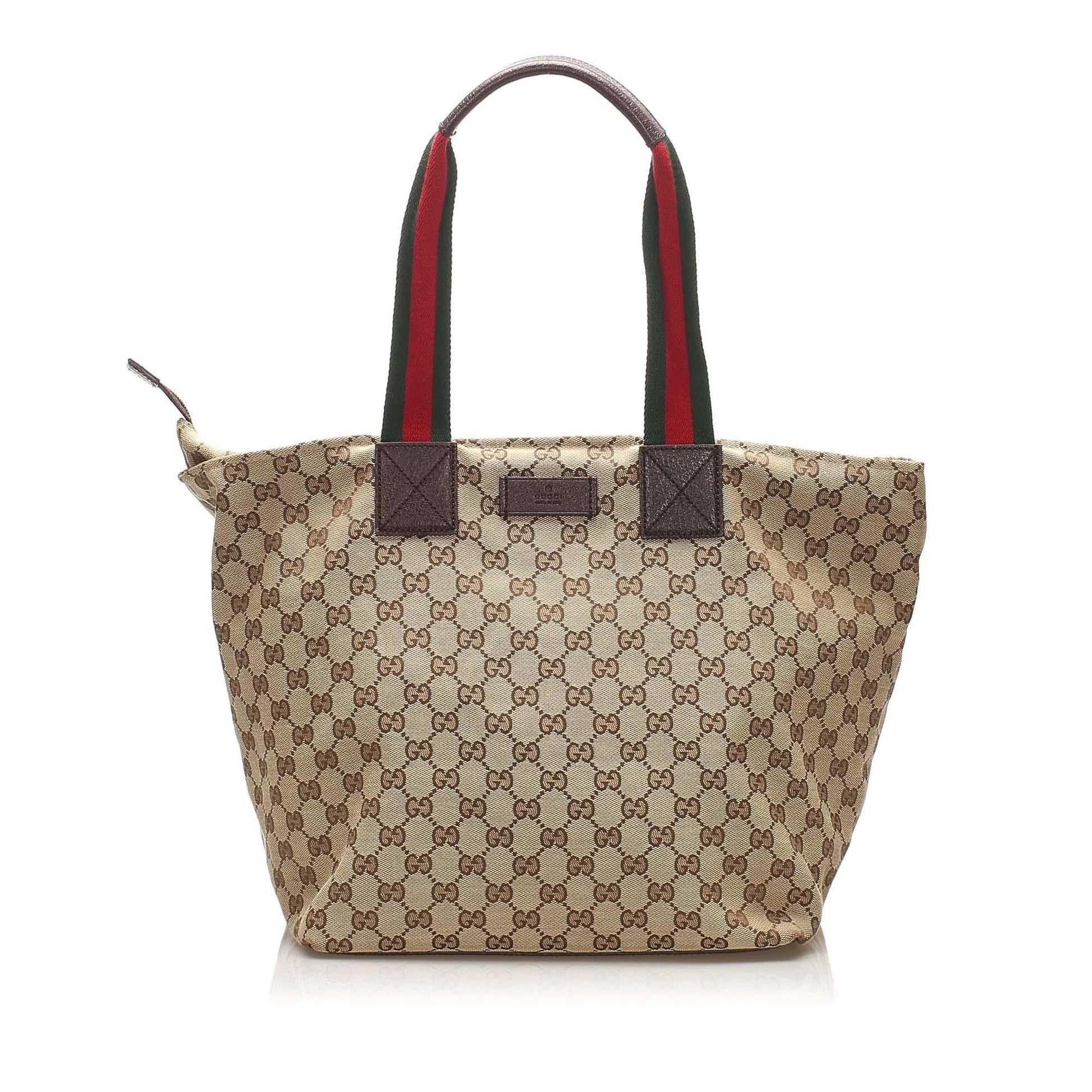 Gucci Web Leather Canvas Tote Style 1