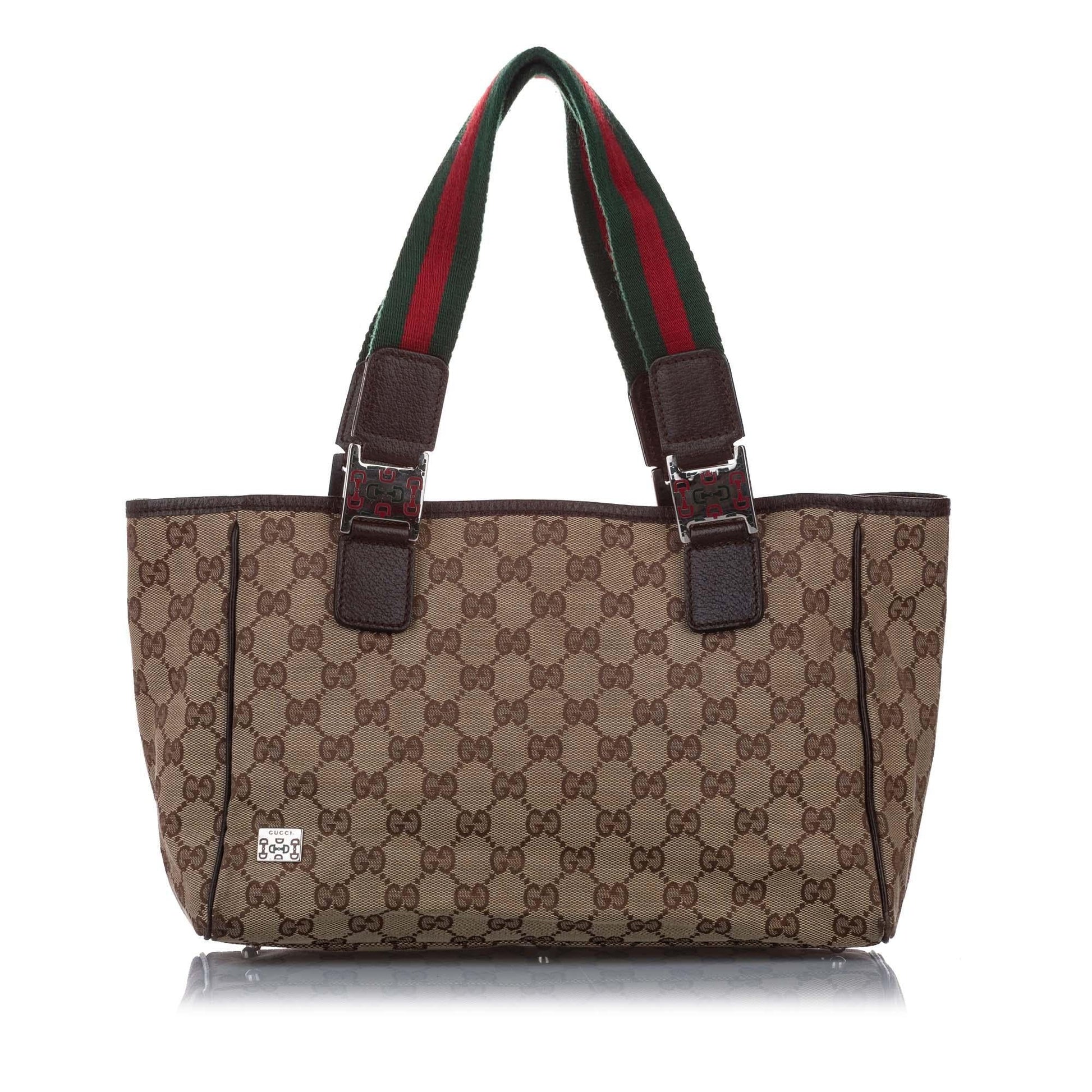 Gucci Web Canvas Monogram Tote Style 9