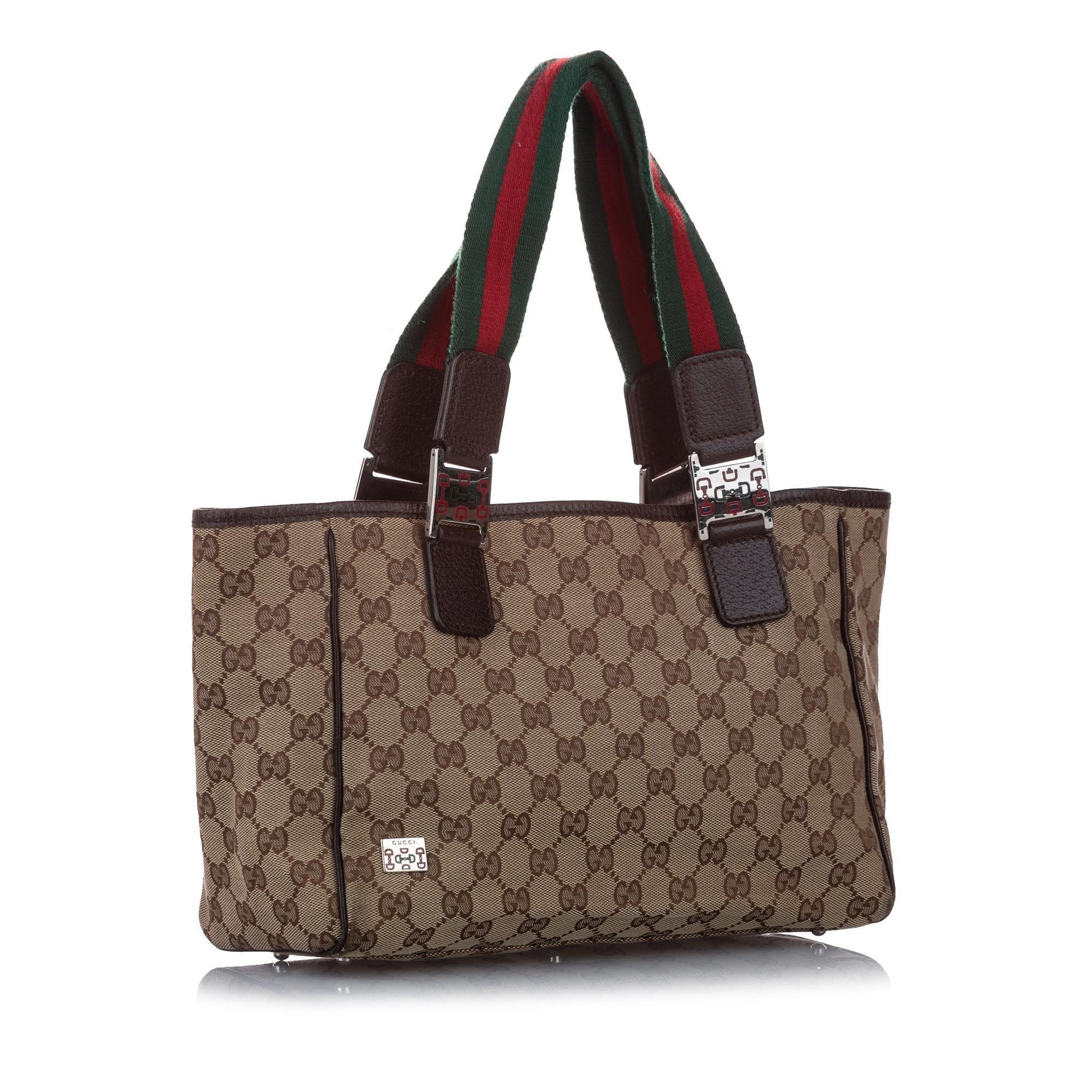 Gucci Web Canvas Monogram Tote Style 9