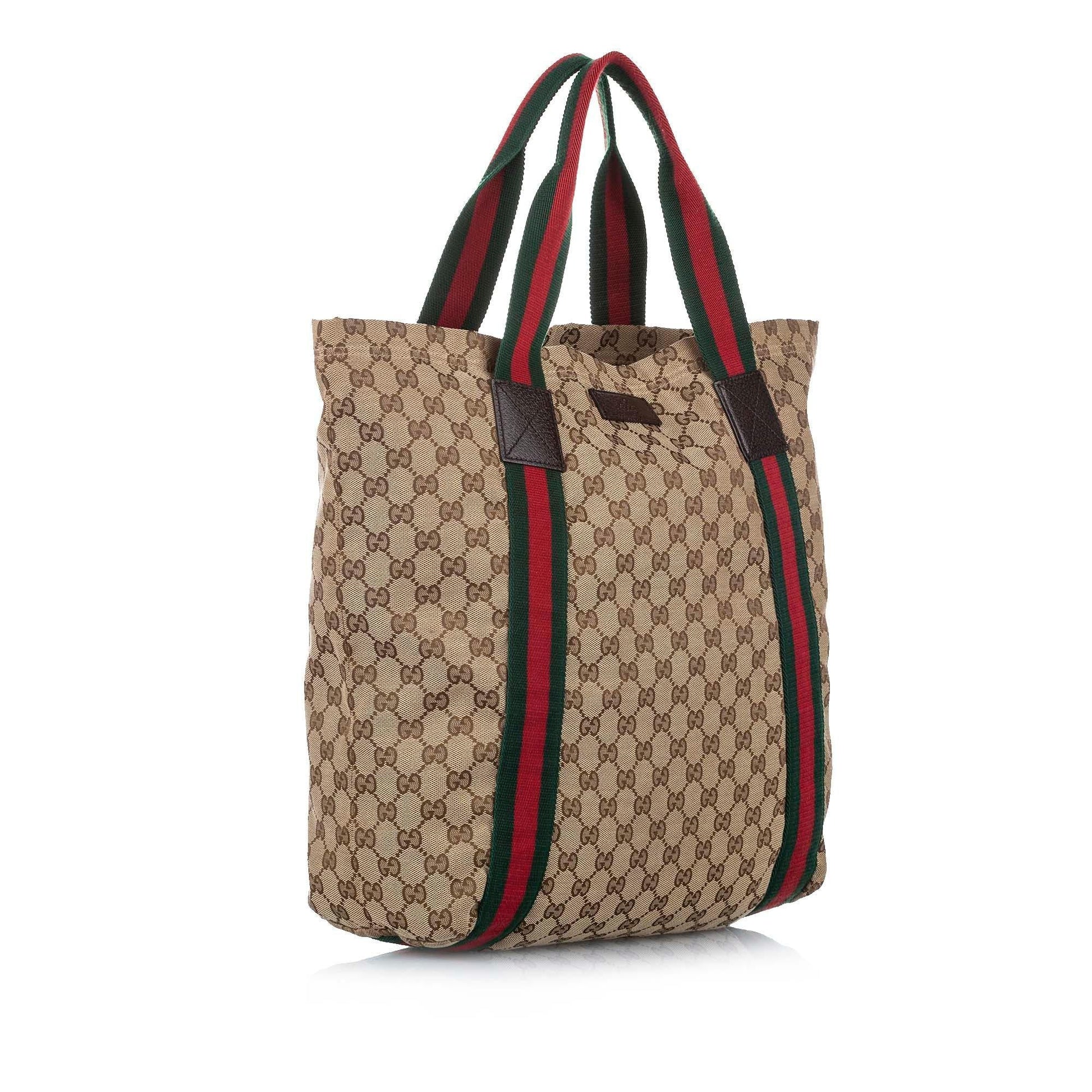 Gucci Web Canvas Monogram Tote Style 5