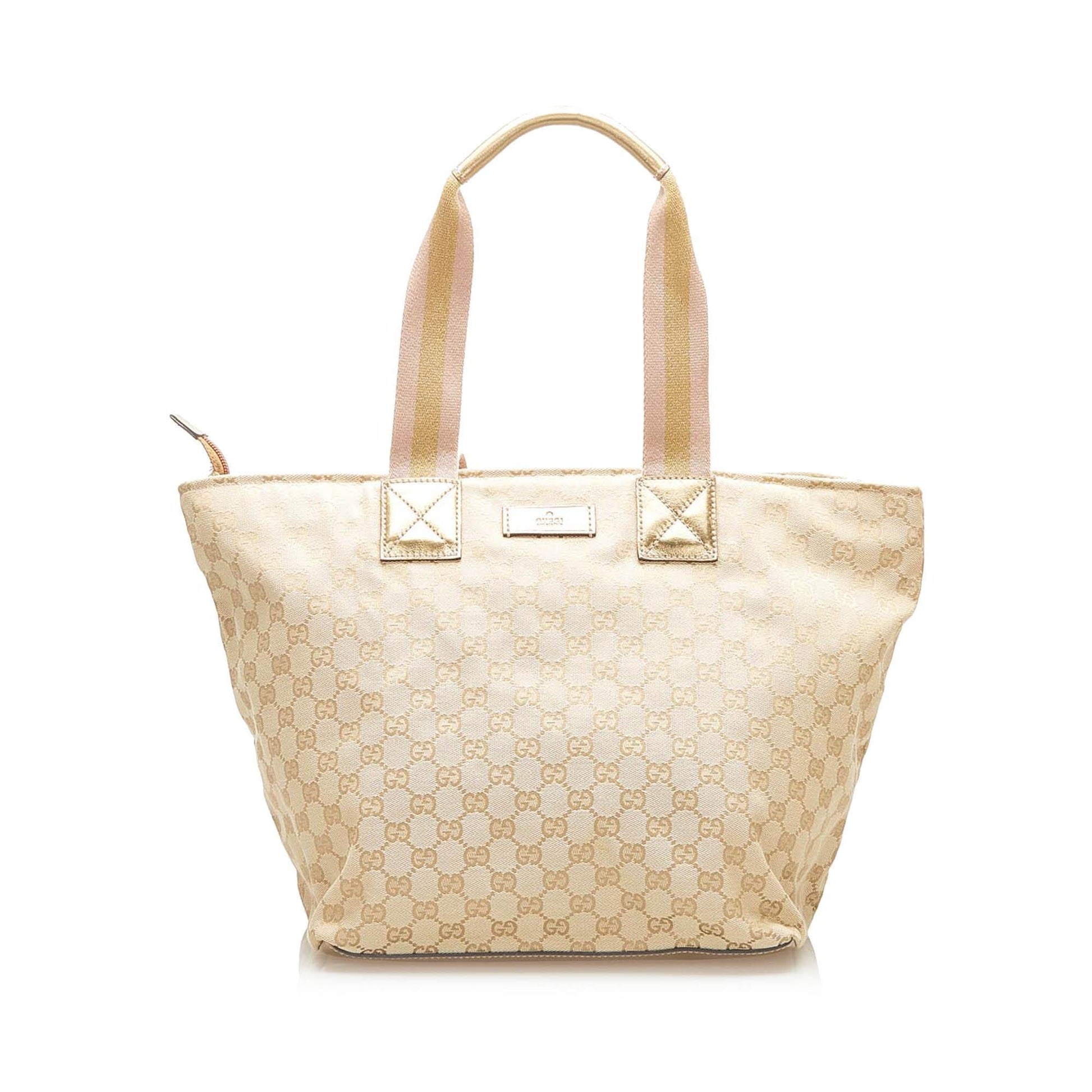 Gucci Web Canvas Monogram Tote Style 4