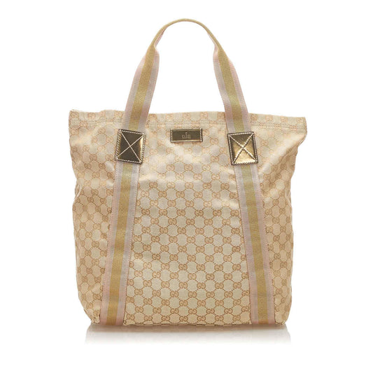 Gucci Web Canvas Monogram Tote Style 3