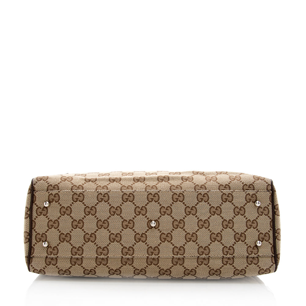 Gucci Web Leather Canvas Tote Style 4