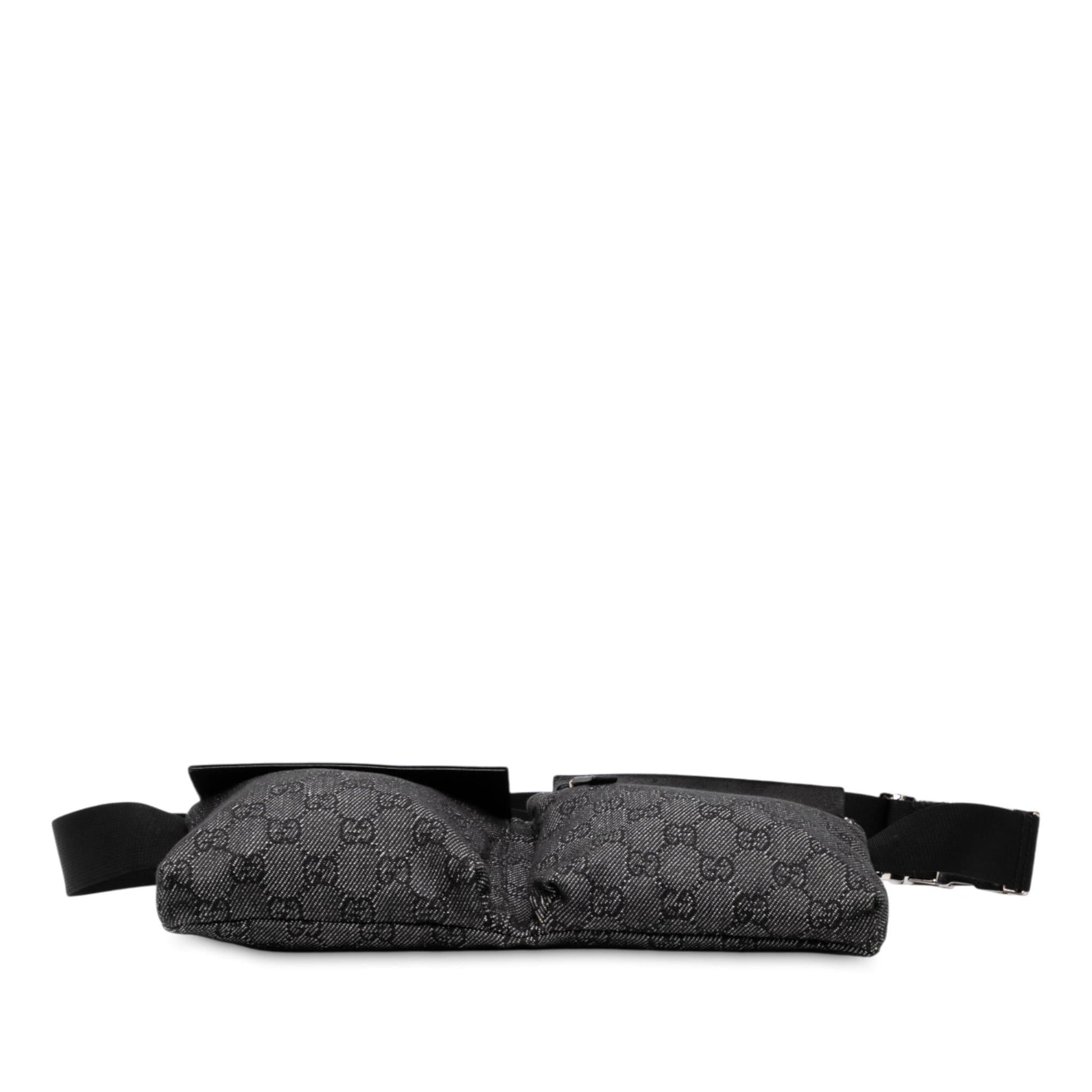 Gucci GG Denim Double Pocket Belt Bag