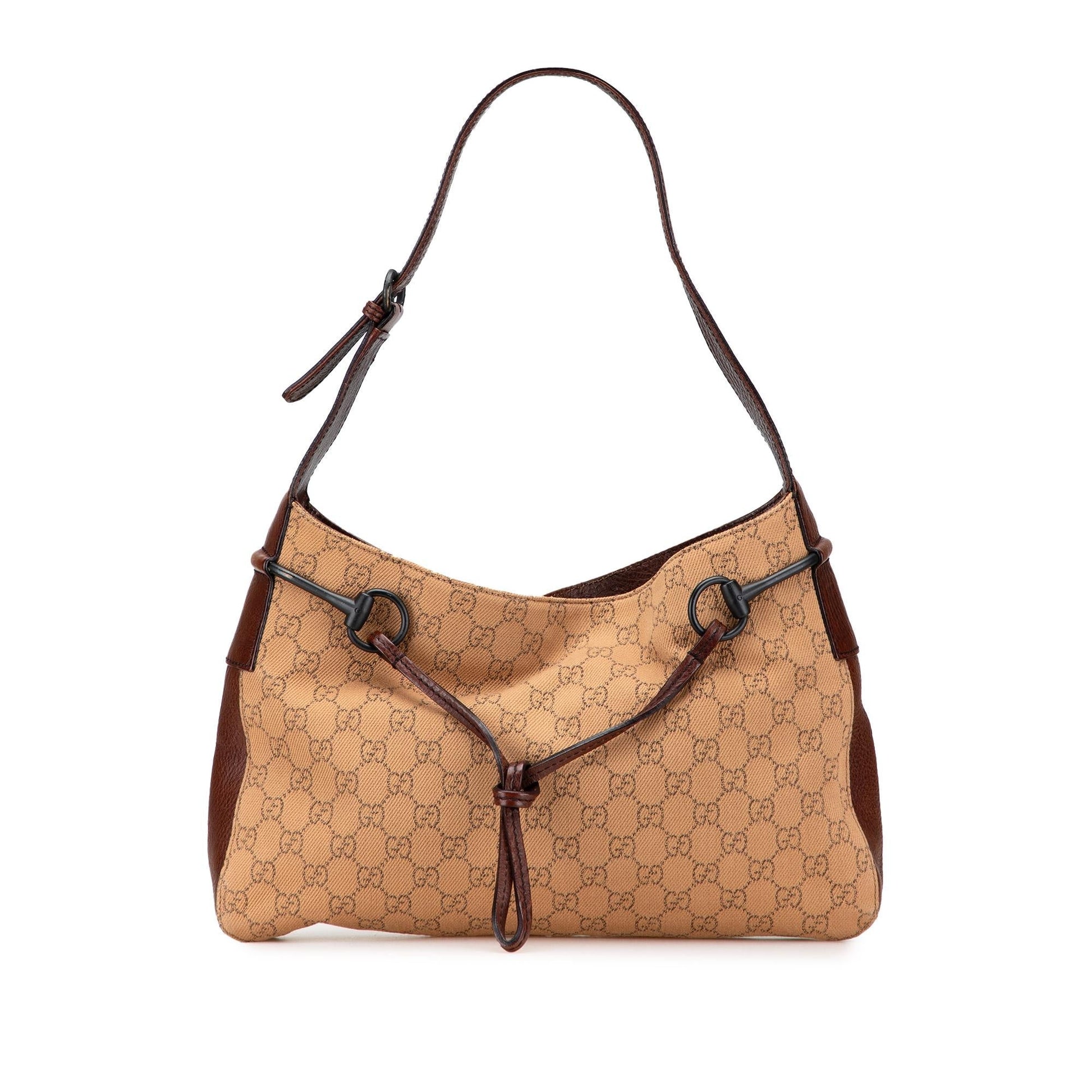 Gucci GG Denim Horsebit Shoulder Bag