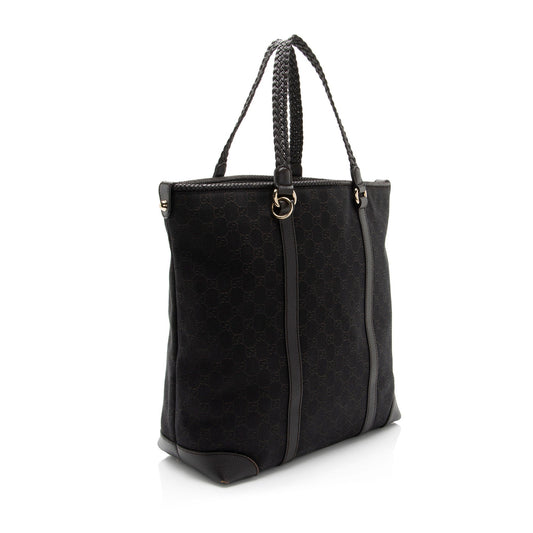 Gucci Leather Canvas Tote