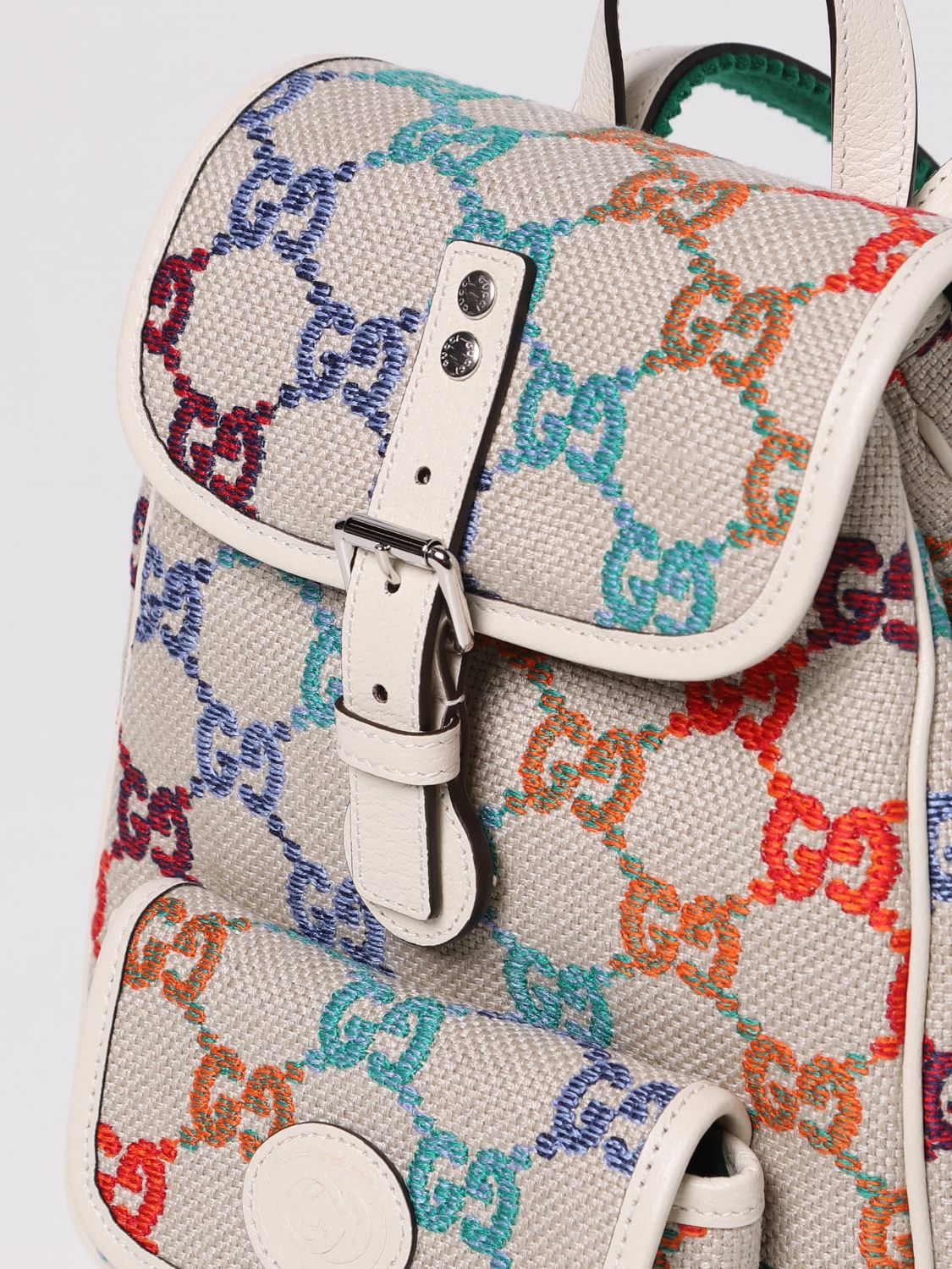 Gucci Nylon Caro Leather Canvas Backpack