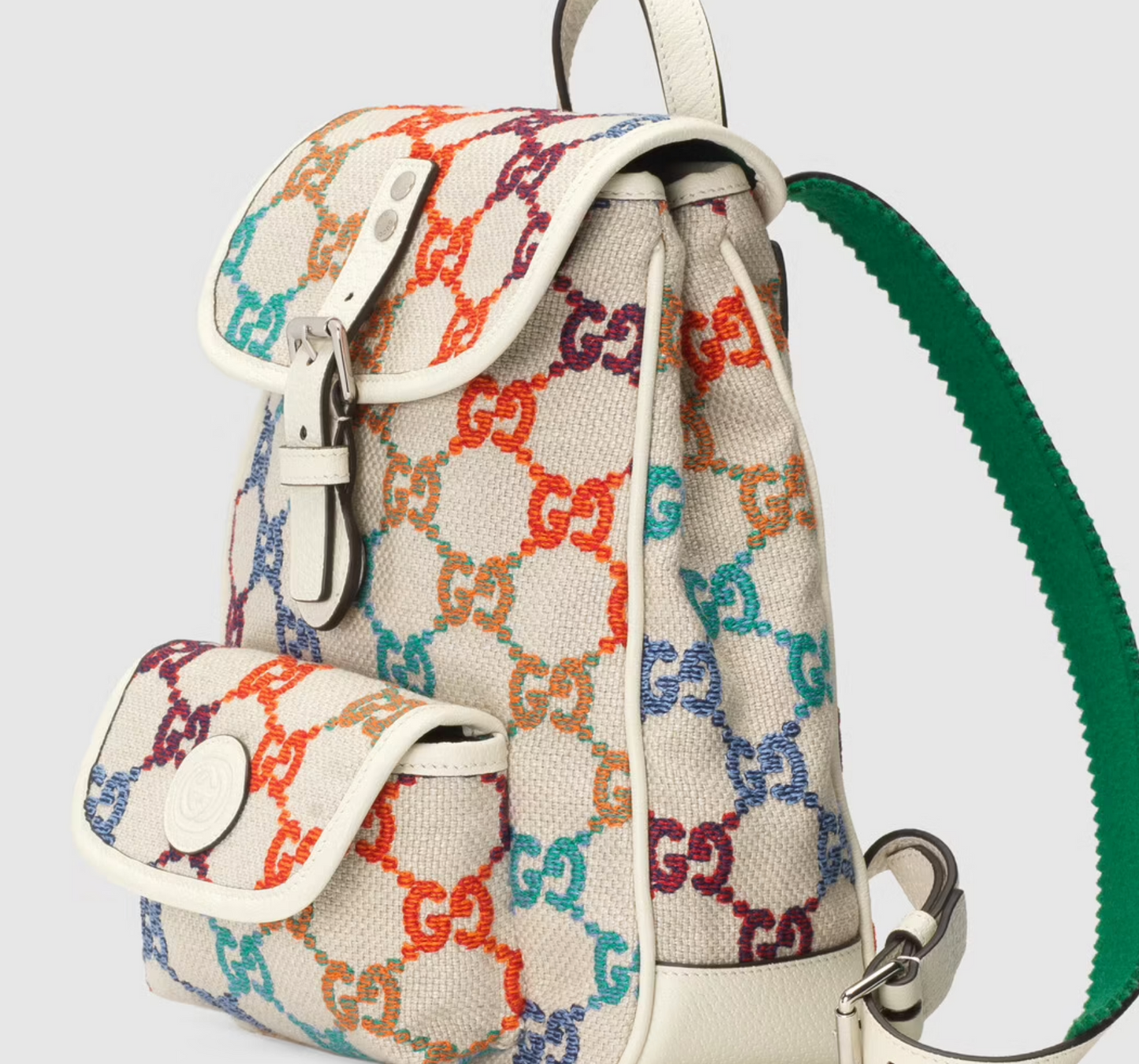 Gucci Nylon Caro Leather Canvas Backpack