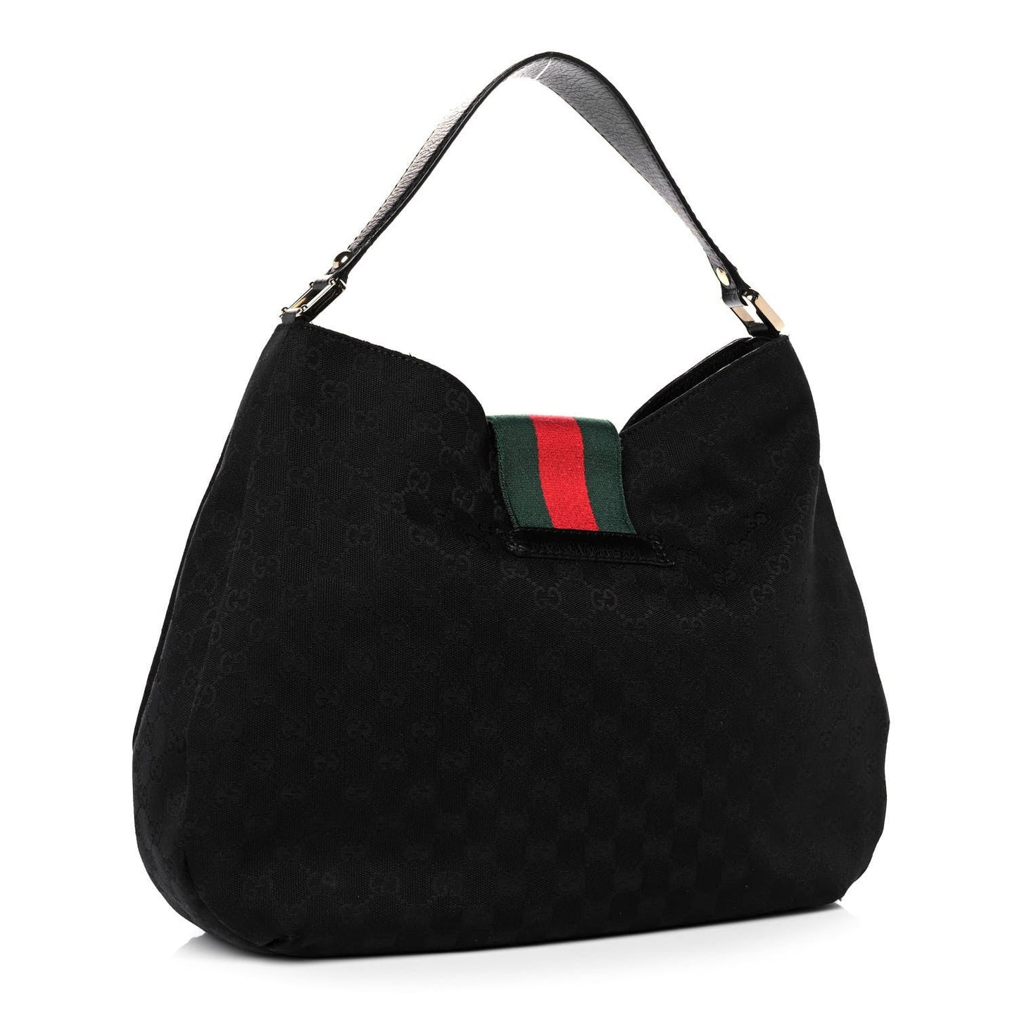 Gucci Monogram Caro Leather Canvas Shoulder Bag