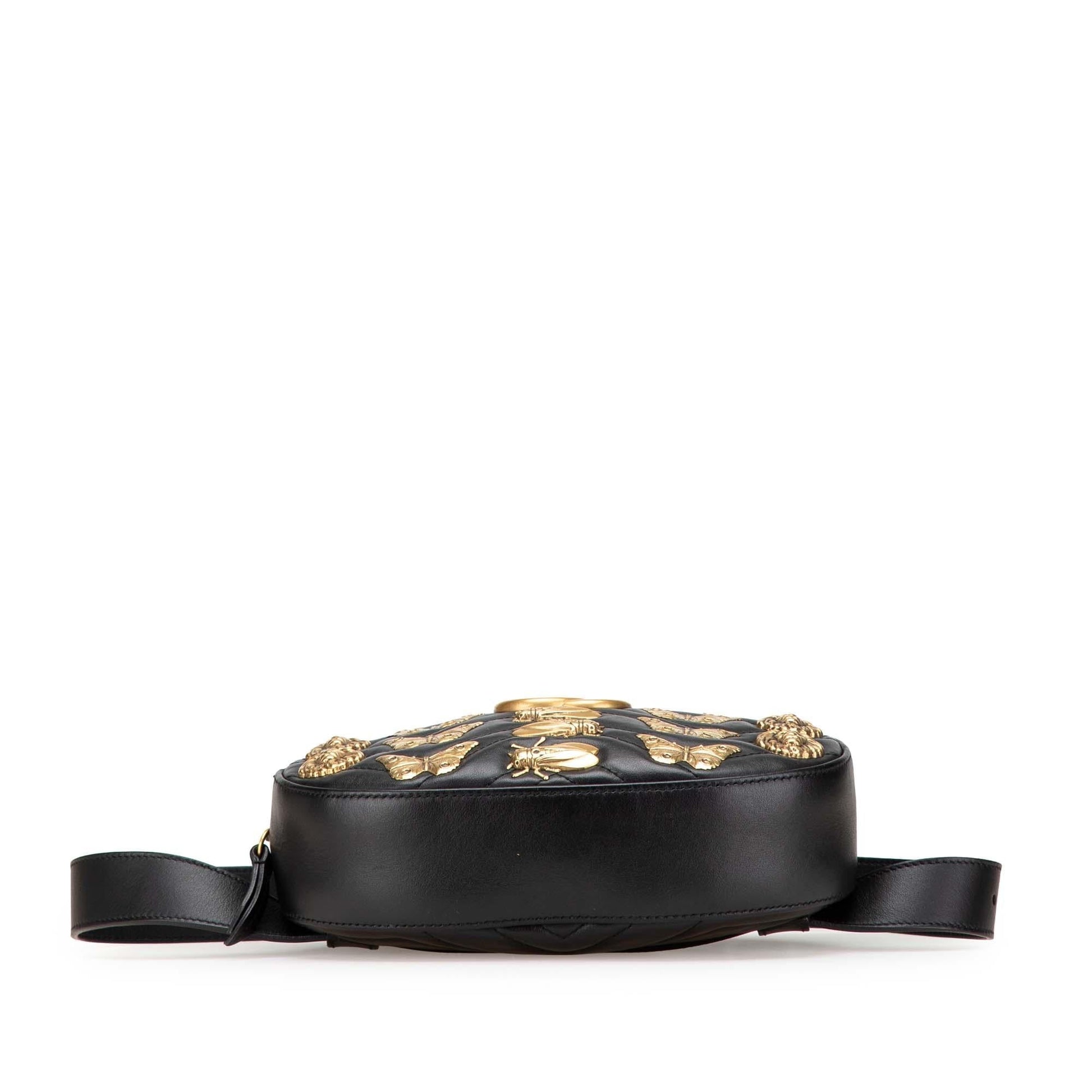 Gucci GG Marmont Matelasse Leather Animalier Belt Bag