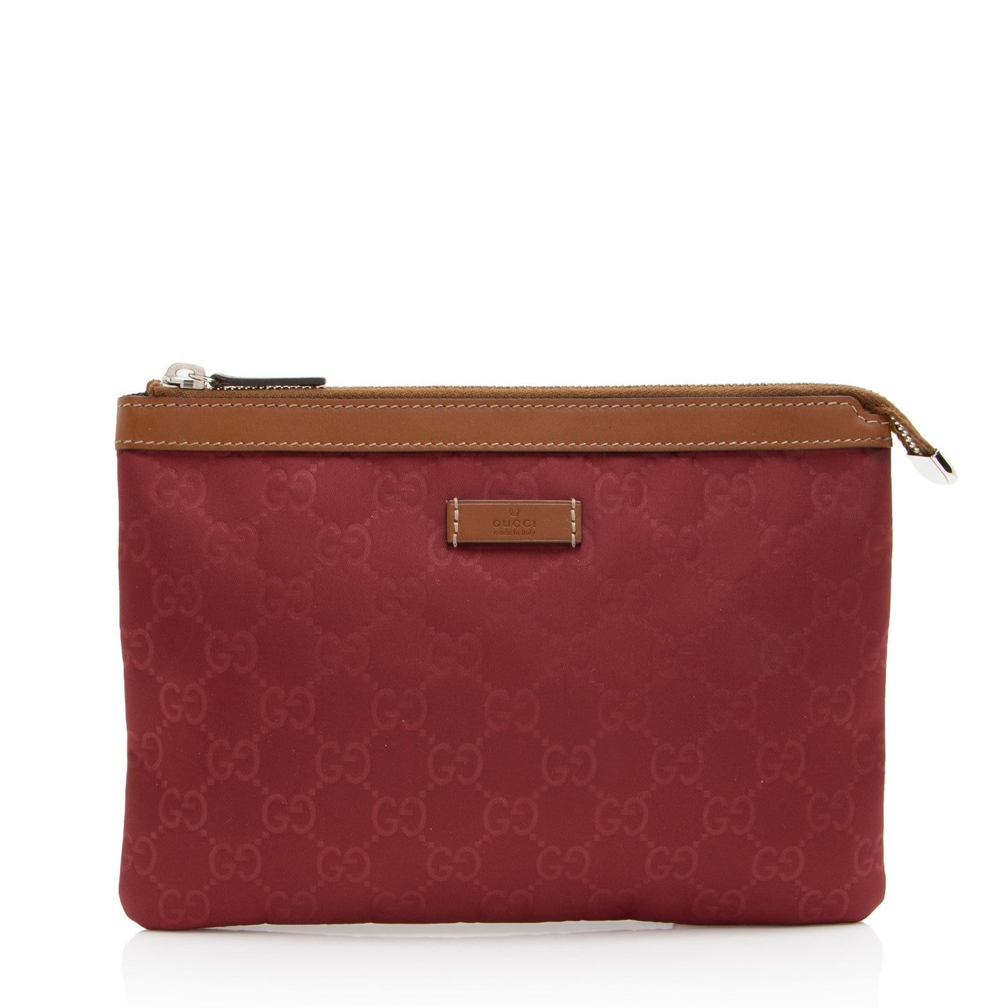 Gucci Nylon Pochette Leather Clutch