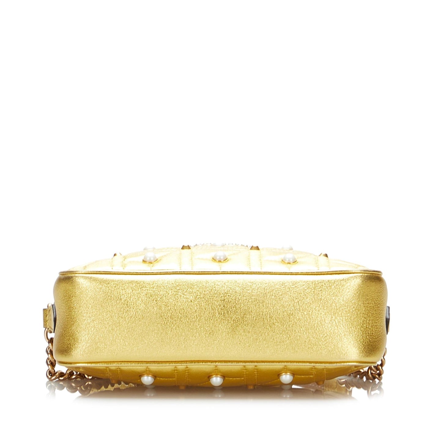 Gucci GG Pearl Studded Leather Marmont Crossbody Bag (SHG-xdcmNu)