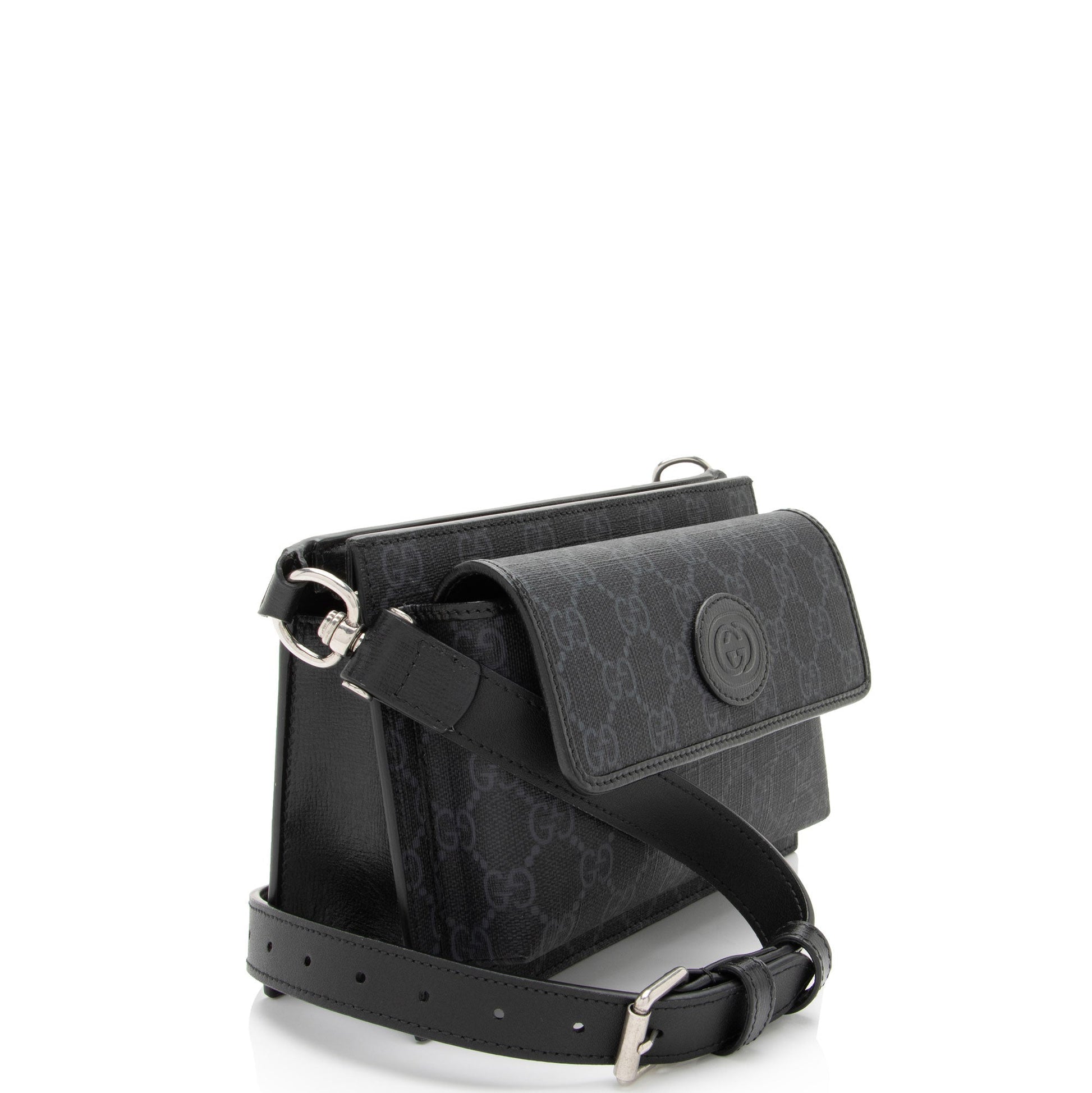 Gucci Leather Canvas Shoulder Bag