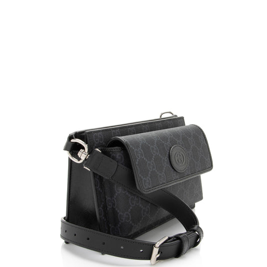 Gucci Leather Canvas Shoulder Bag