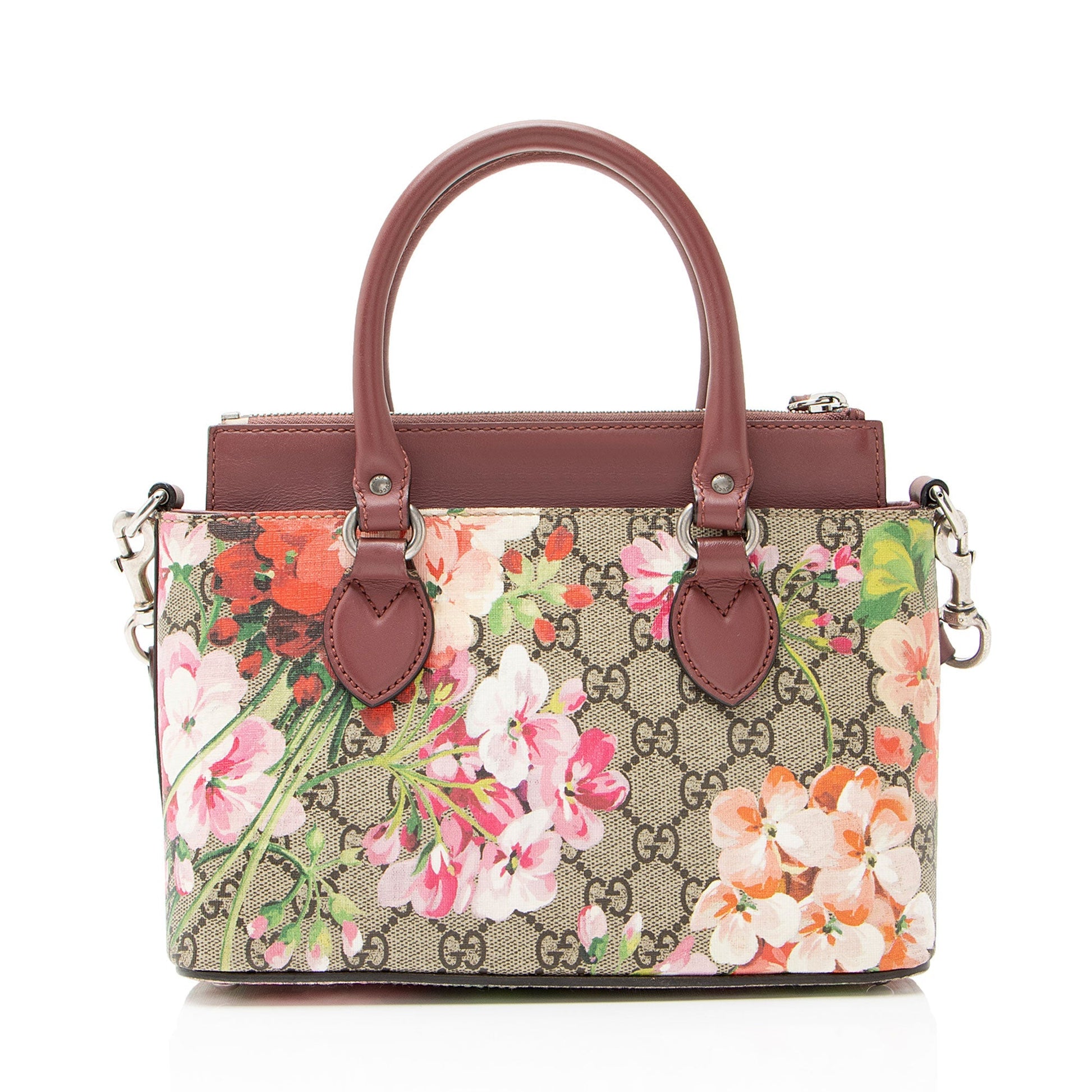 Gucci GG Supreme Blooms Mini Zip Tote