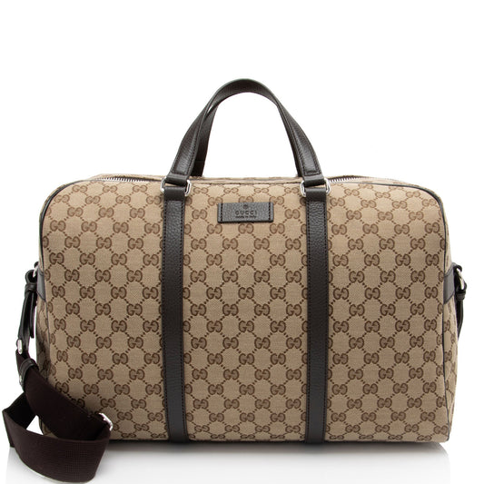 Gucci Leather Canvas Shoulder Bag