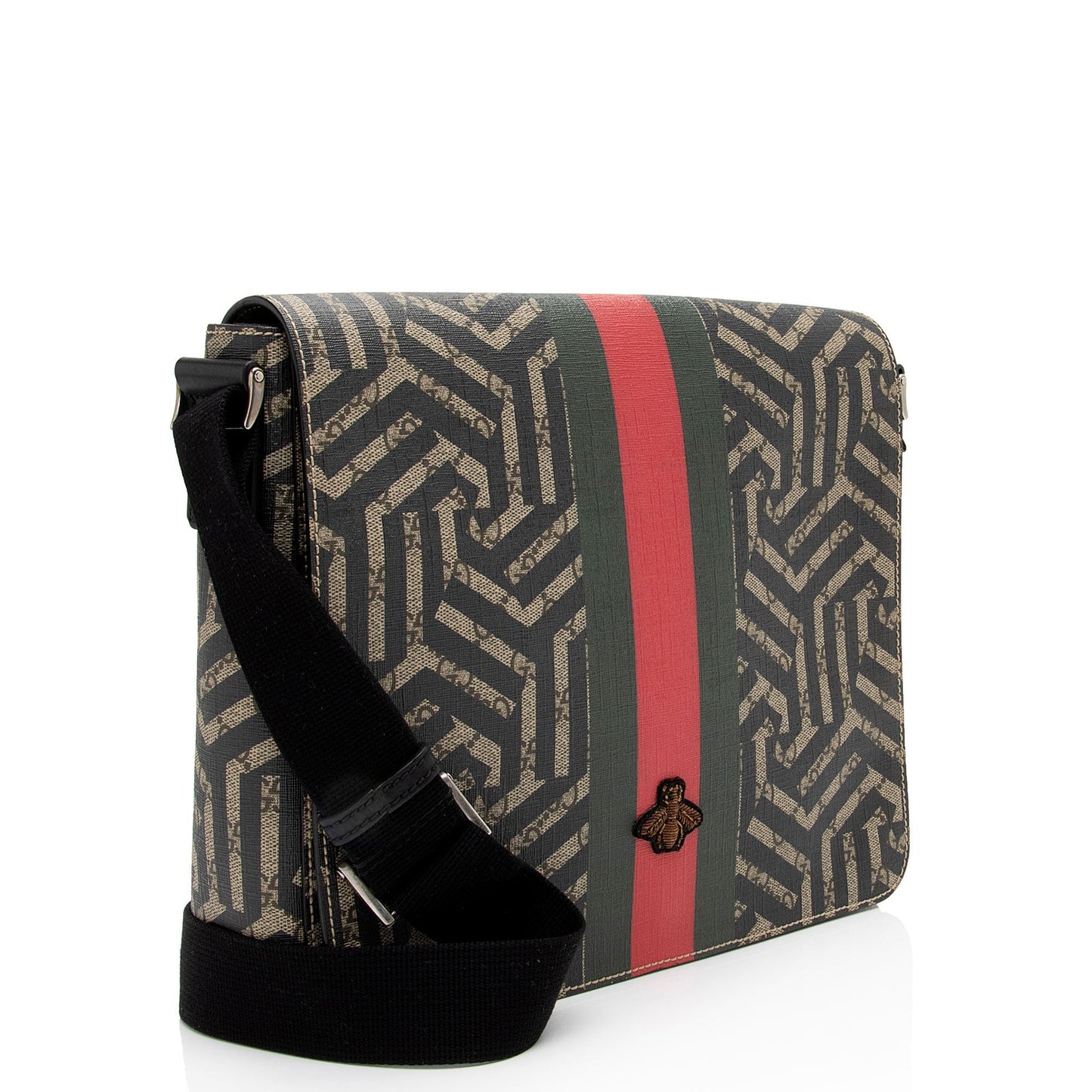 Gucci Nylon Leather Canvas Shoulder Bag