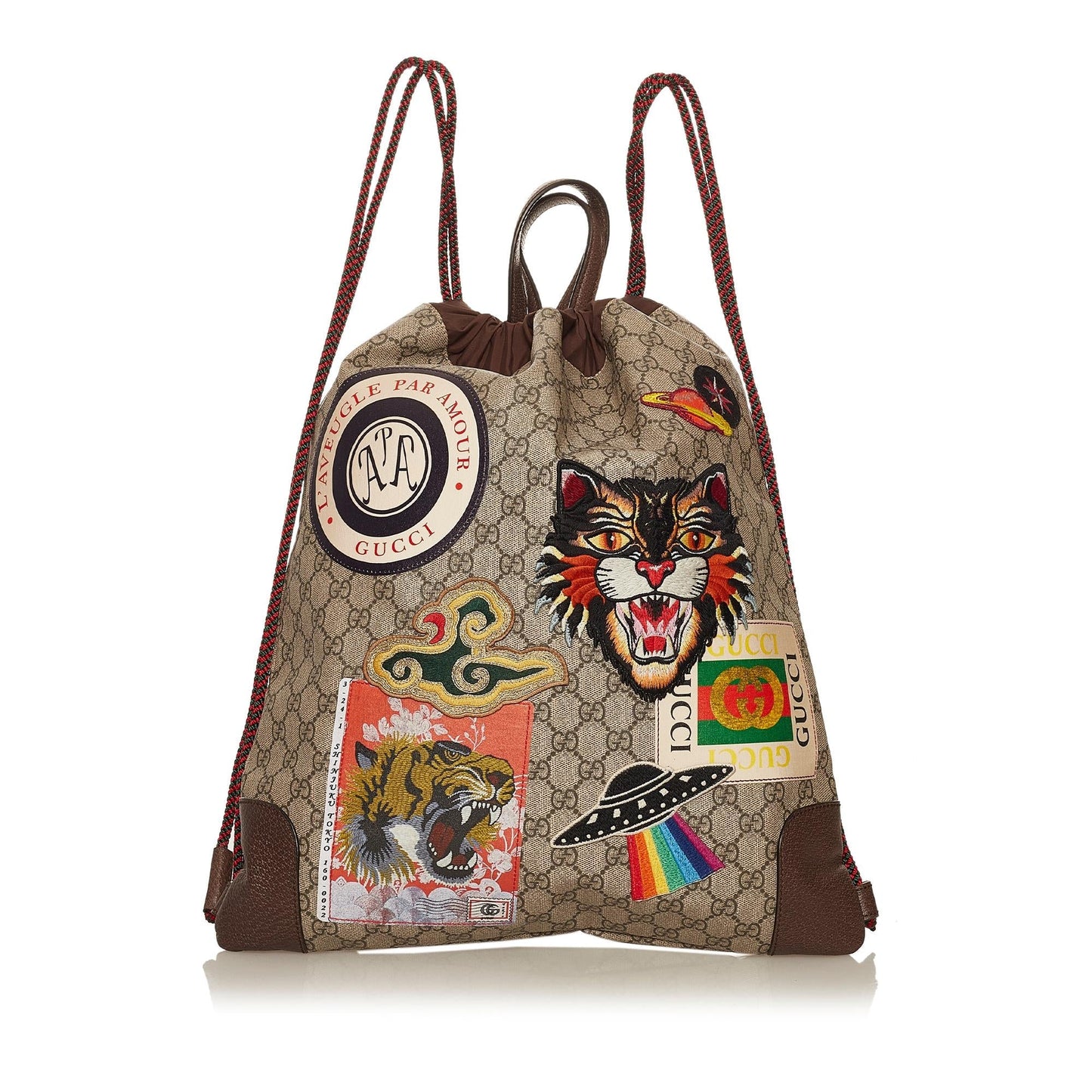 Gucci GG Supreme Courrier Drawstring Backpack (SHG-29536)