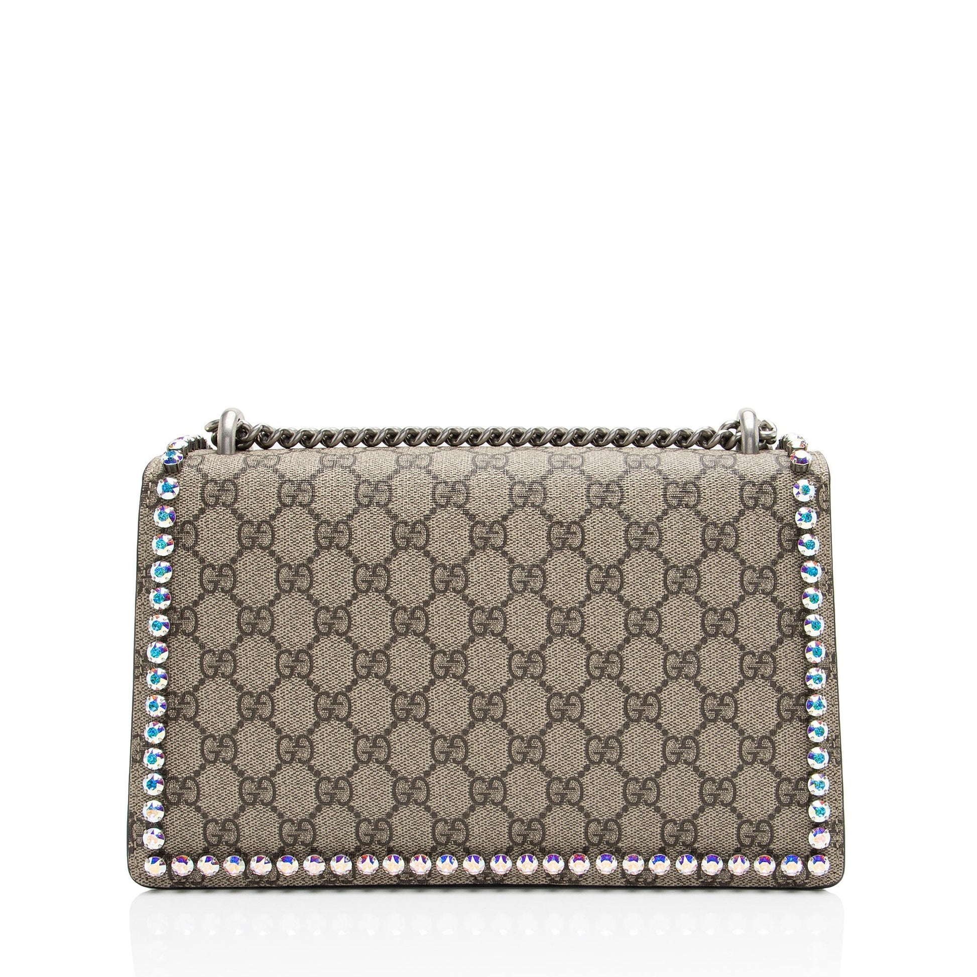 Gucci GG Supreme Crystal Studded Dionysus Medium Shoulder Bag