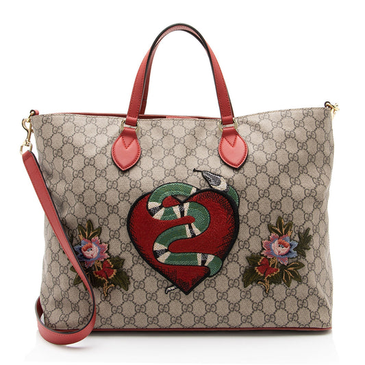 Gucci Leather Canvas Tote