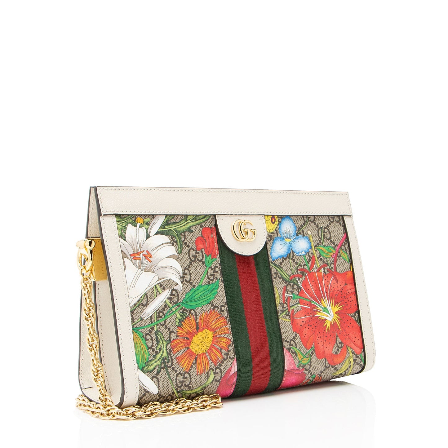 Gucci GG Supreme Flora Ophidia Medium Chain Shoulder Bag