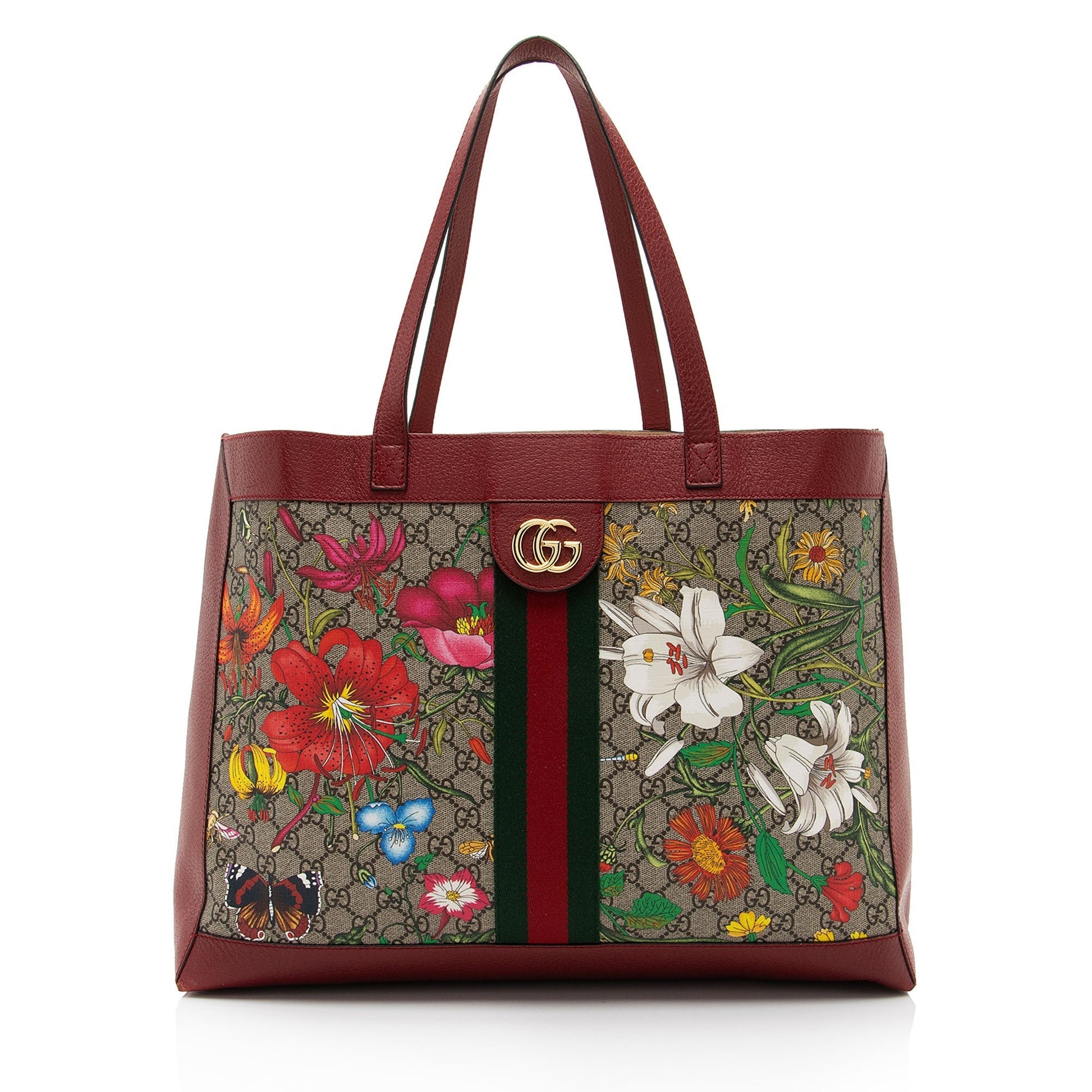 Gucci Nylon Pochette Leather Canvas Tote