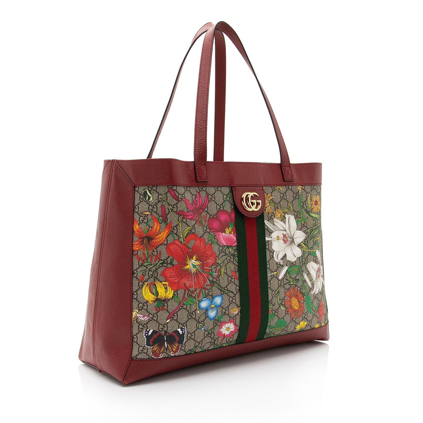 Gucci Nylon Pochette Leather Canvas Tote