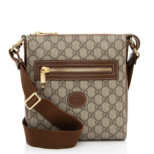 Gucci Nylon Leather Canvas Shoulder Bag