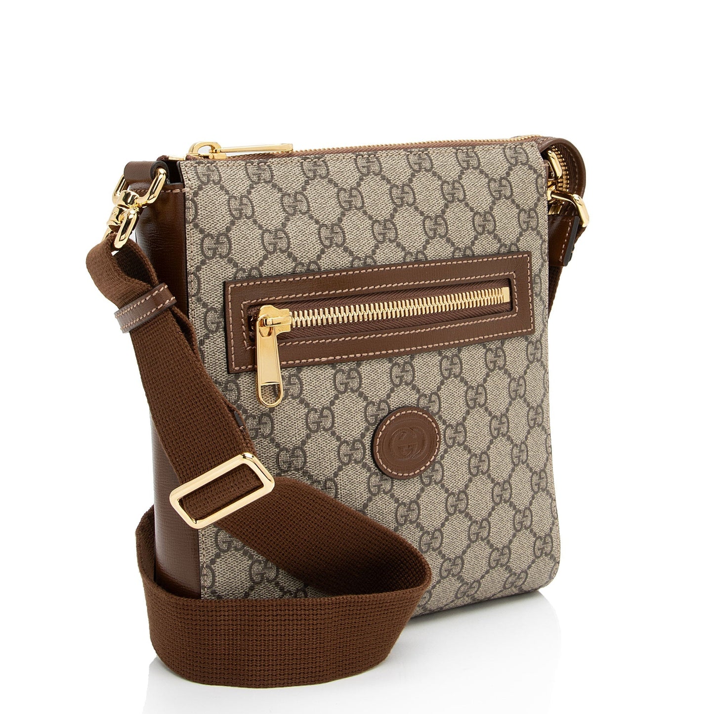Gucci Nylon Leather Canvas Shoulder Bag