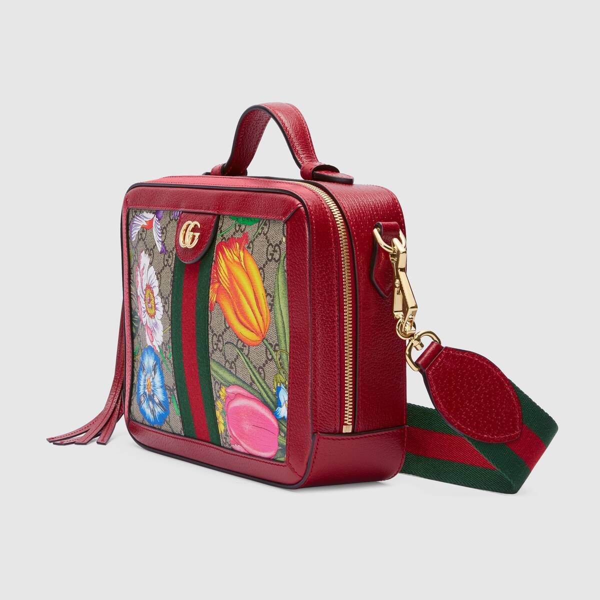 Gucci Caro Leather Canvas Shoulder Bag