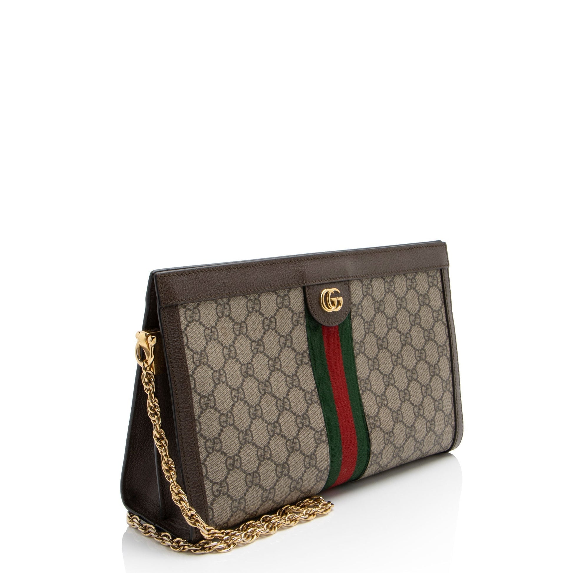 Gucci Nylon Chain Leather Shoulder Bag