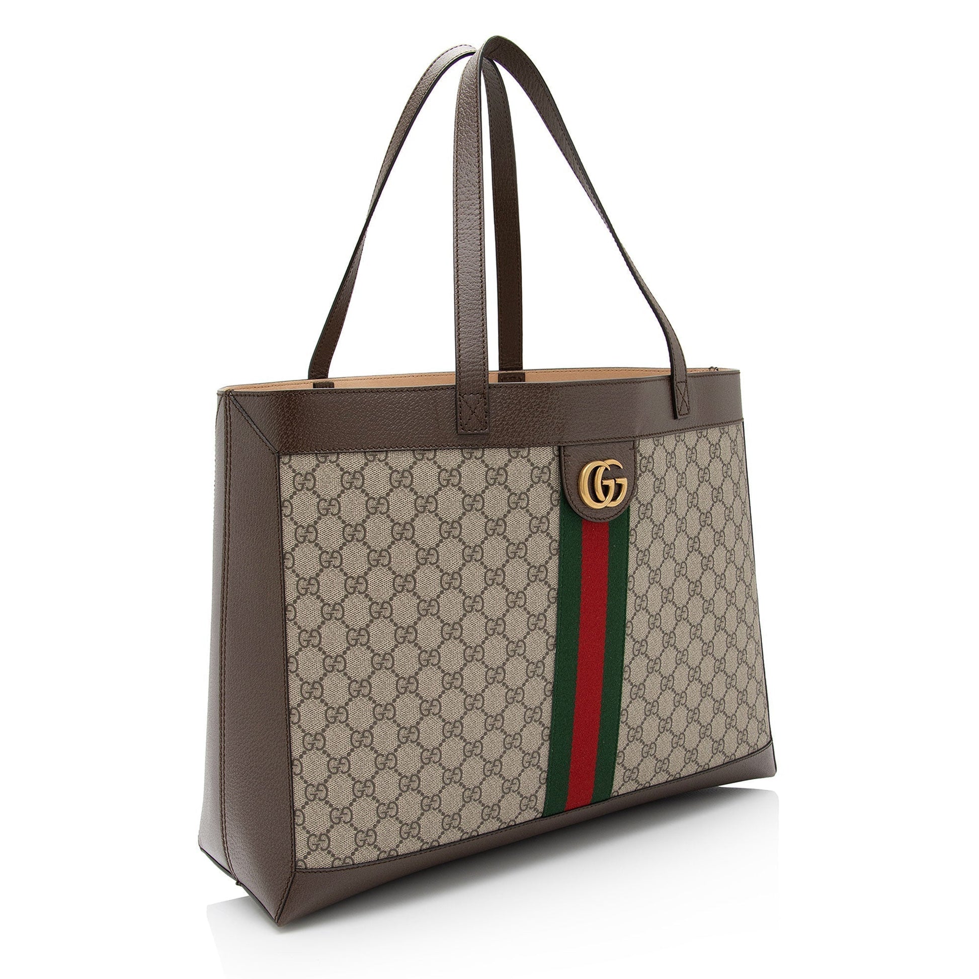 Gucci Nylon Leather Canvas Tote