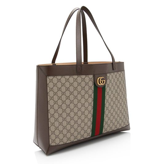 Gucci Nylon Leather Canvas Tote