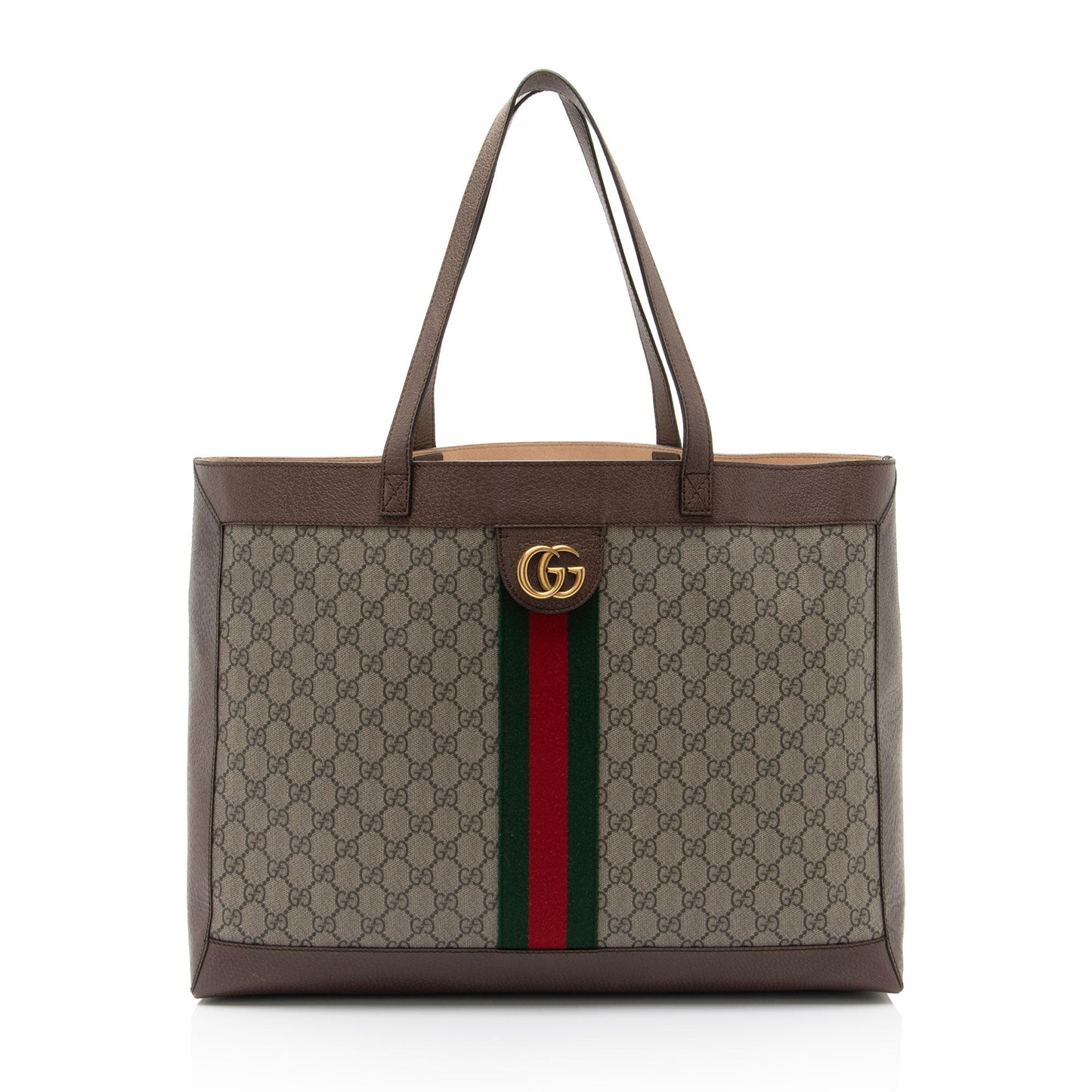 Gucci Nylon Pochette Leather Canvas Tote