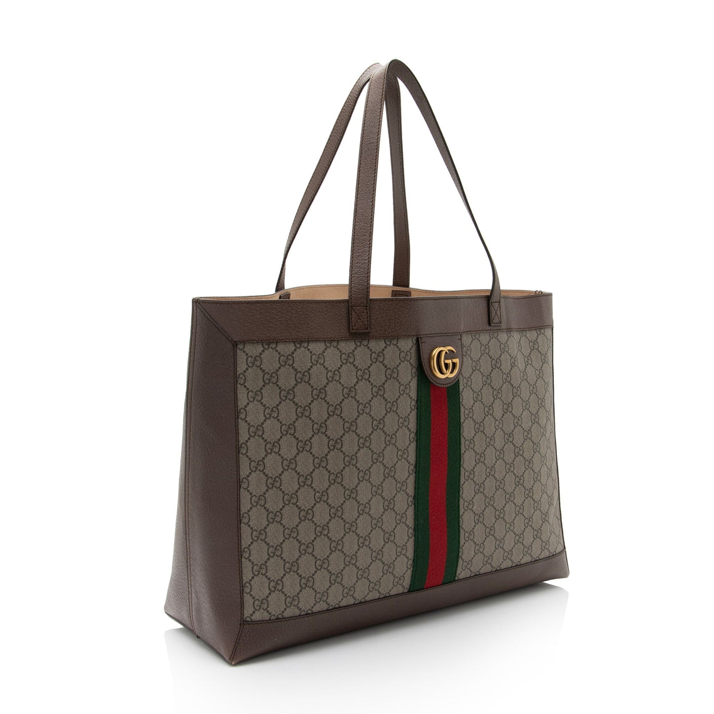 Gucci Nylon Pochette Leather Canvas Tote