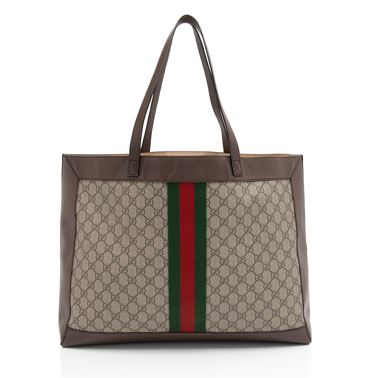 Gucci Nylon Pochette Leather Canvas Tote