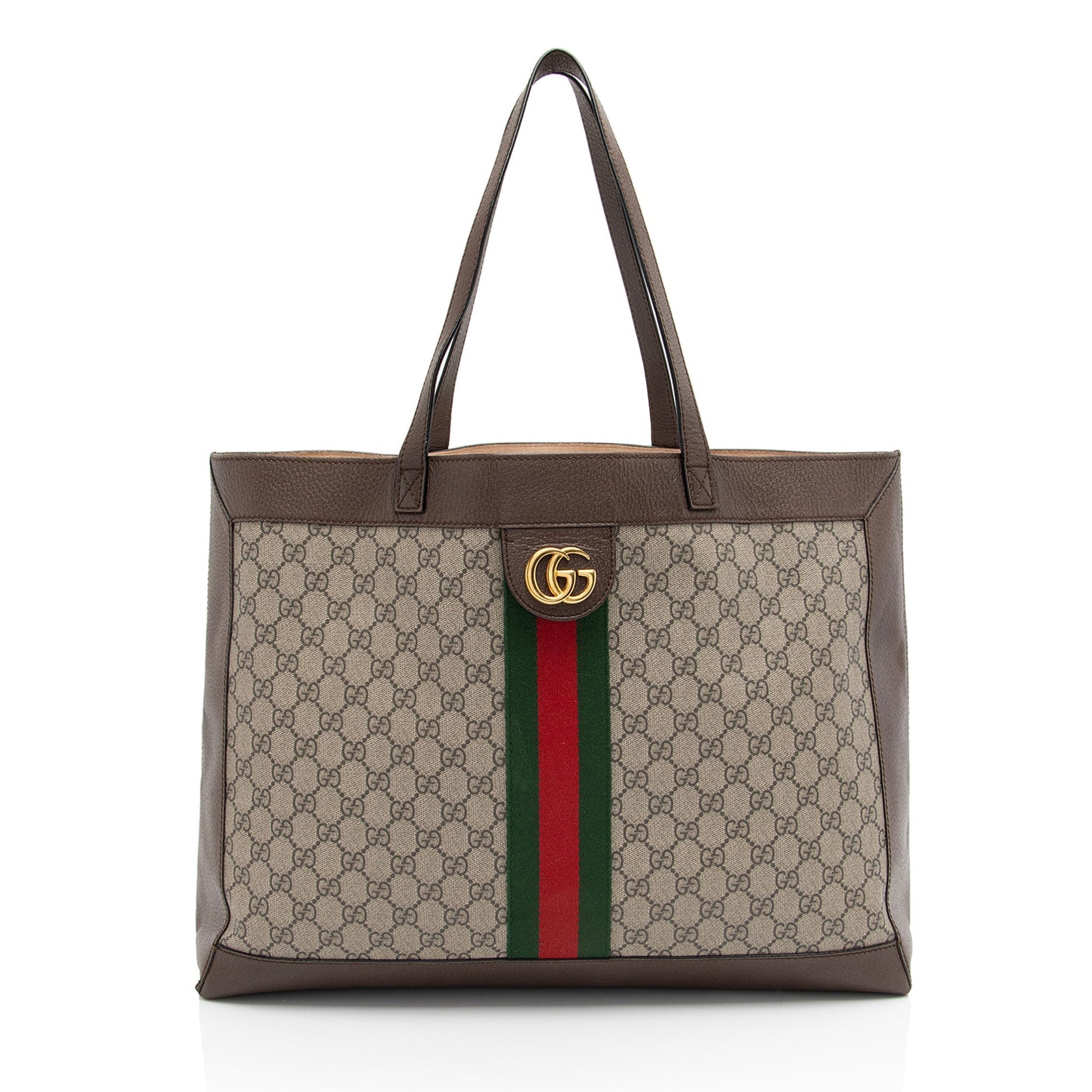 Gucci Nylon Pochette Leather Canvas Tote
