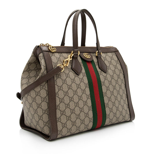 Gucci Nylon Leather Canvas Tote