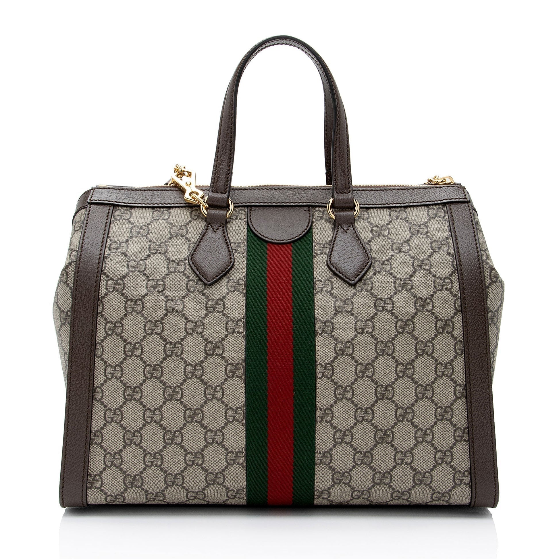 Gucci Nylon Leather Canvas Tote