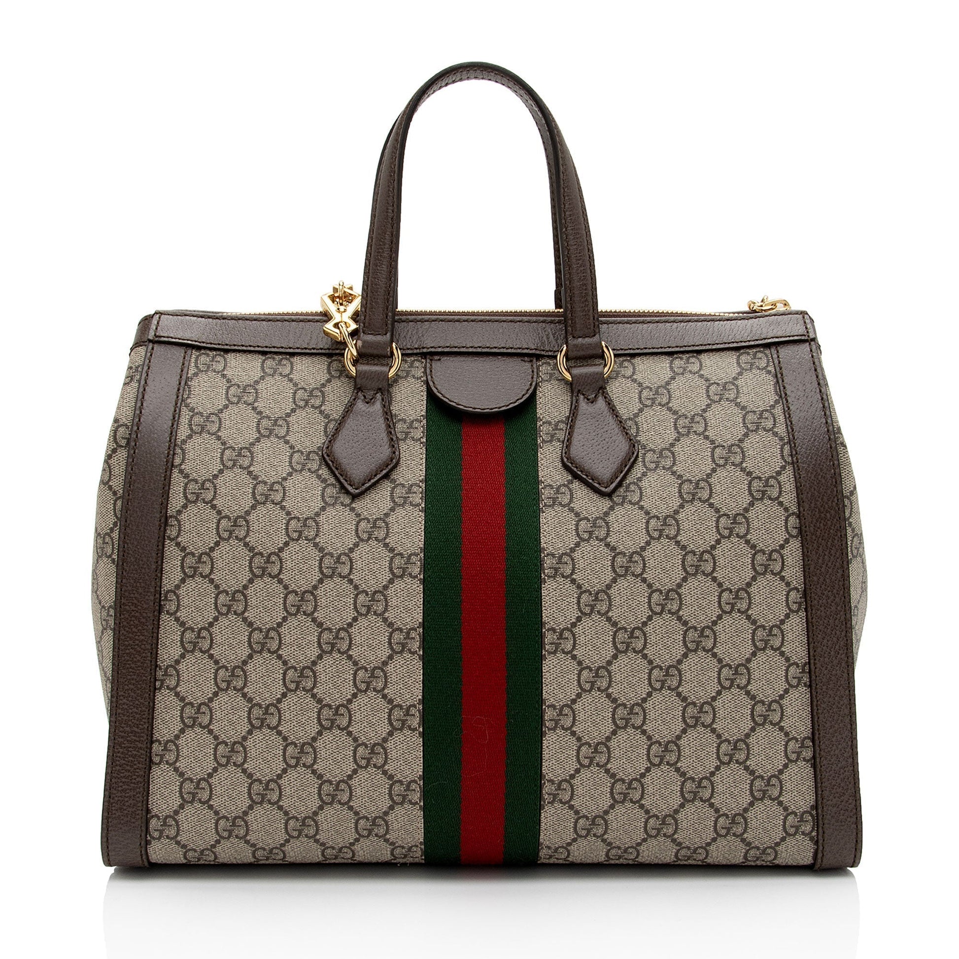 Gucci Nylon Leather Canvas Tote