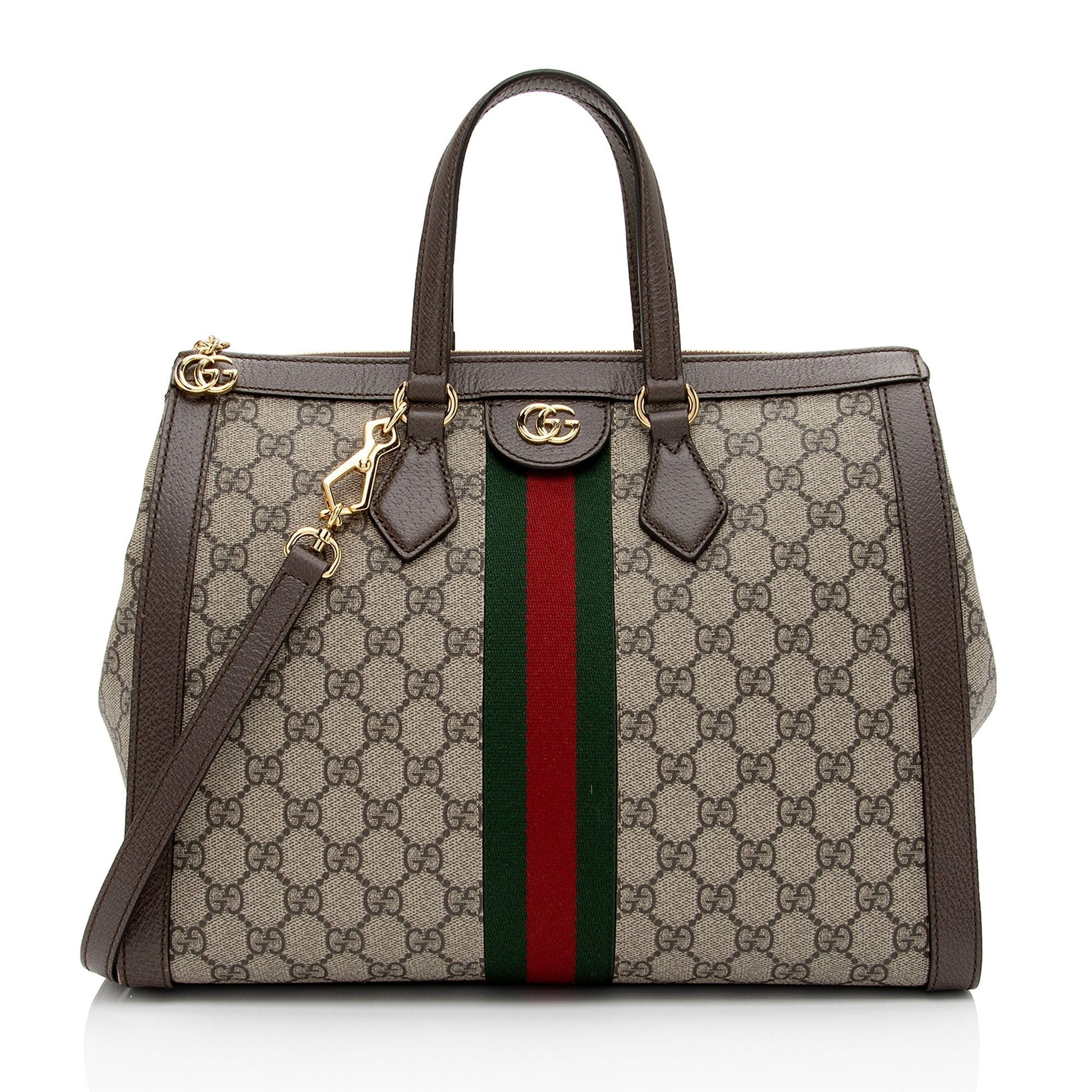 Gucci Nylon Leather Canvas Tote