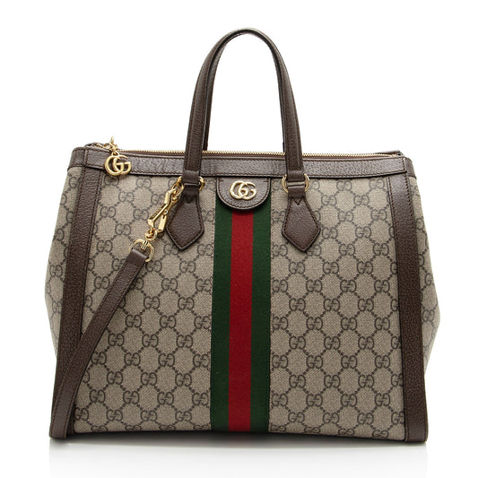 Gucci Nylon Leather Canvas Tote