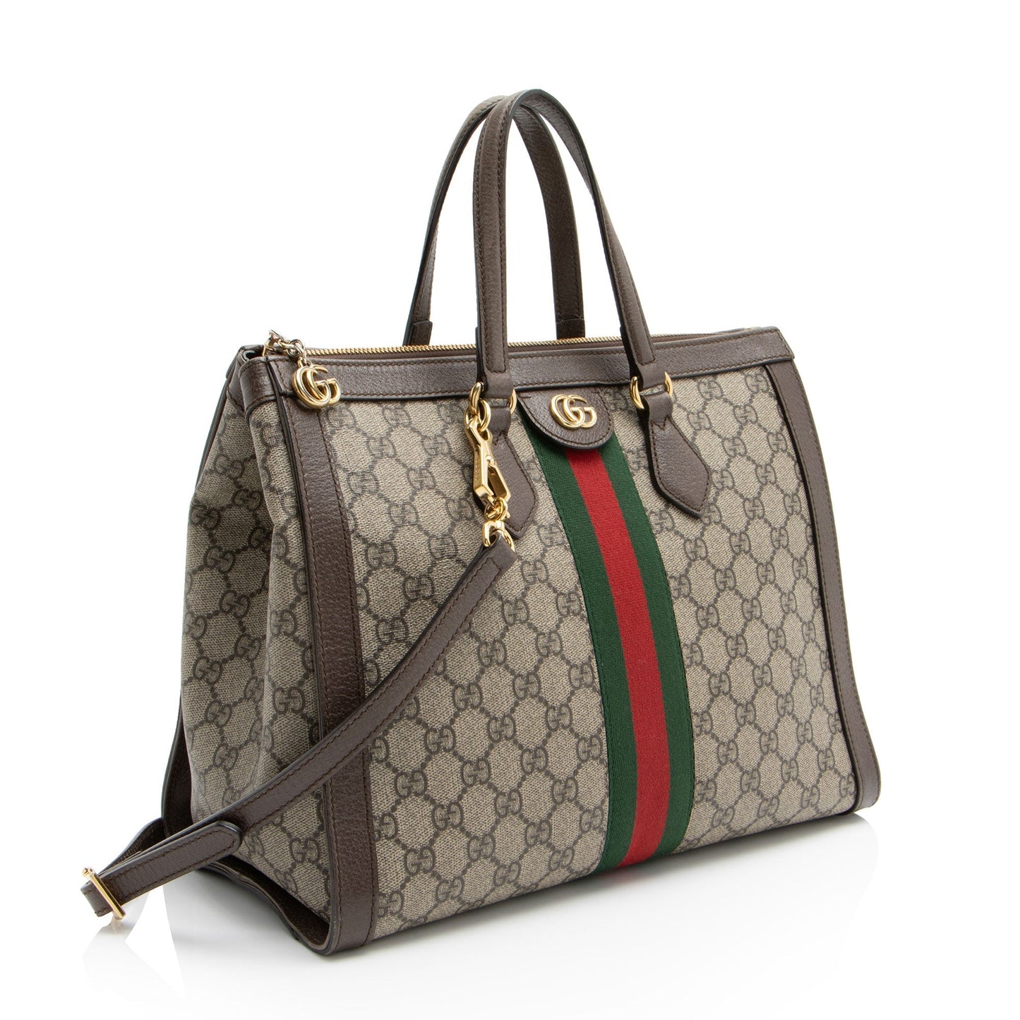 Gucci Nylon Leather Canvas Tote