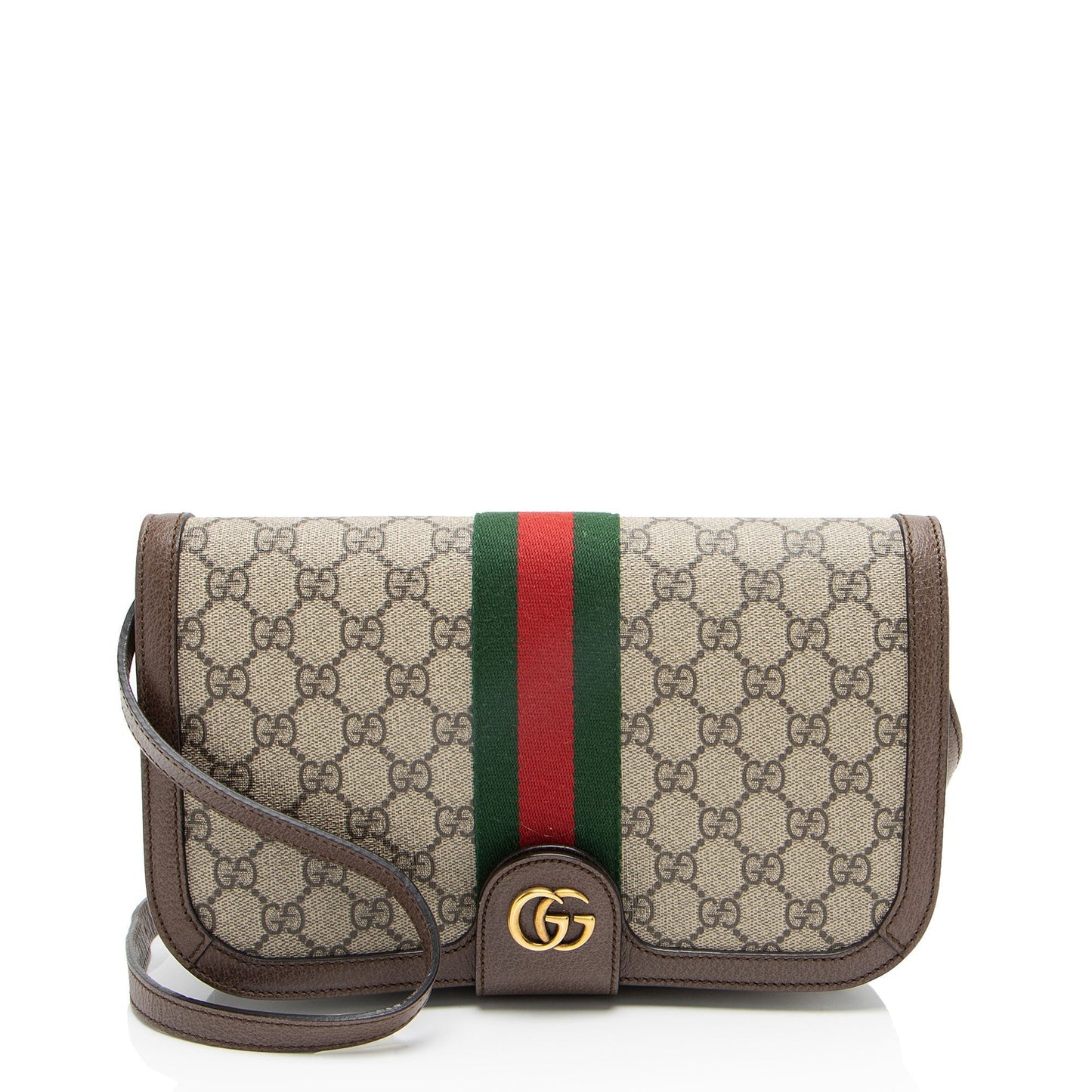 Gucci Nylon Pochette Leather Canvas Shoulder Bag